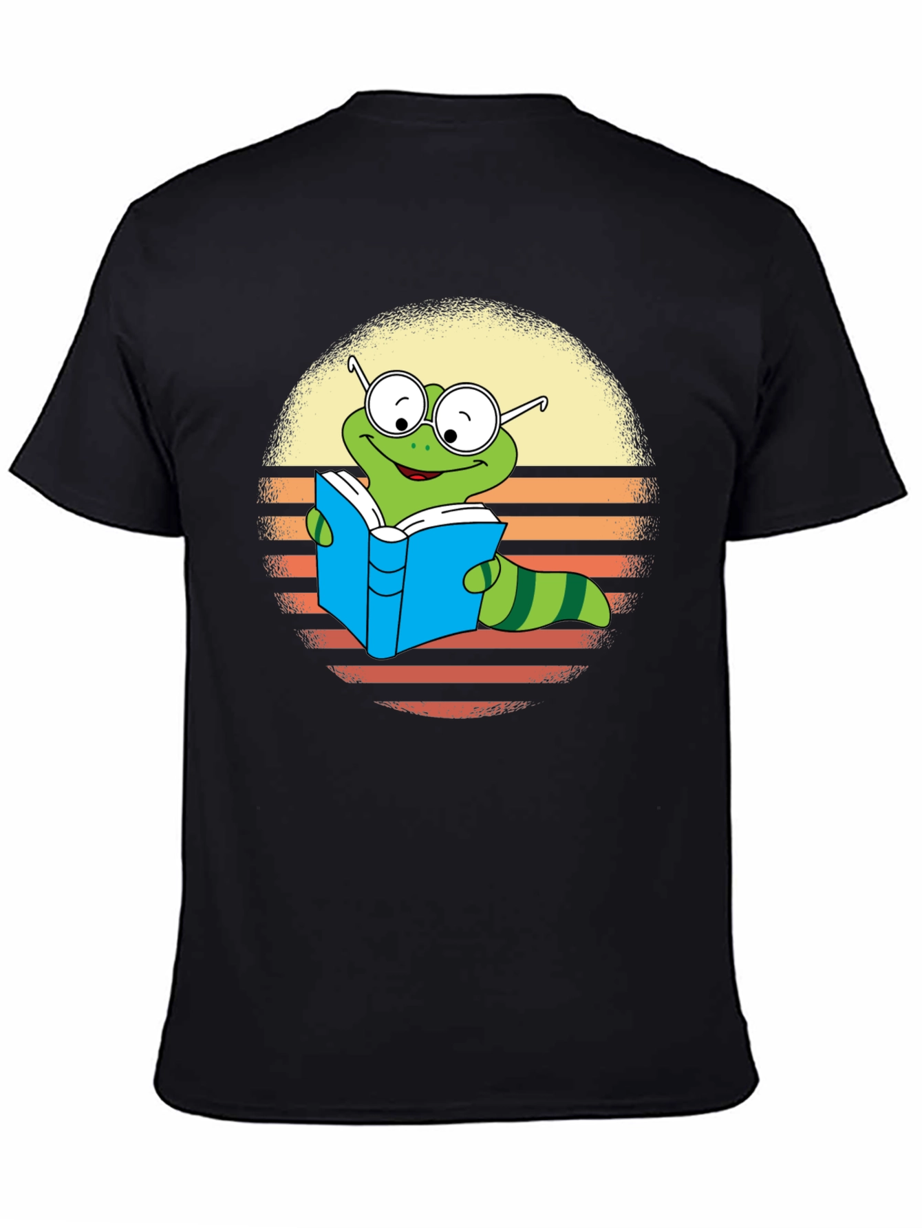 Bookworm Worm T-Shirt - Retro Reading Caterpillar Tee