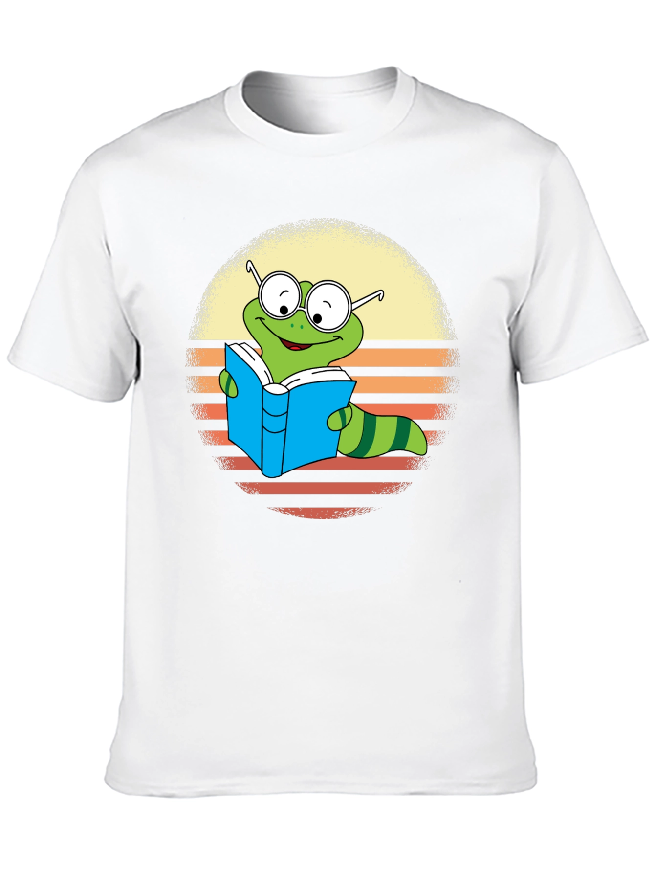 Bookworm Worm T-Shirt - Retro Reading Caterpillar Tee