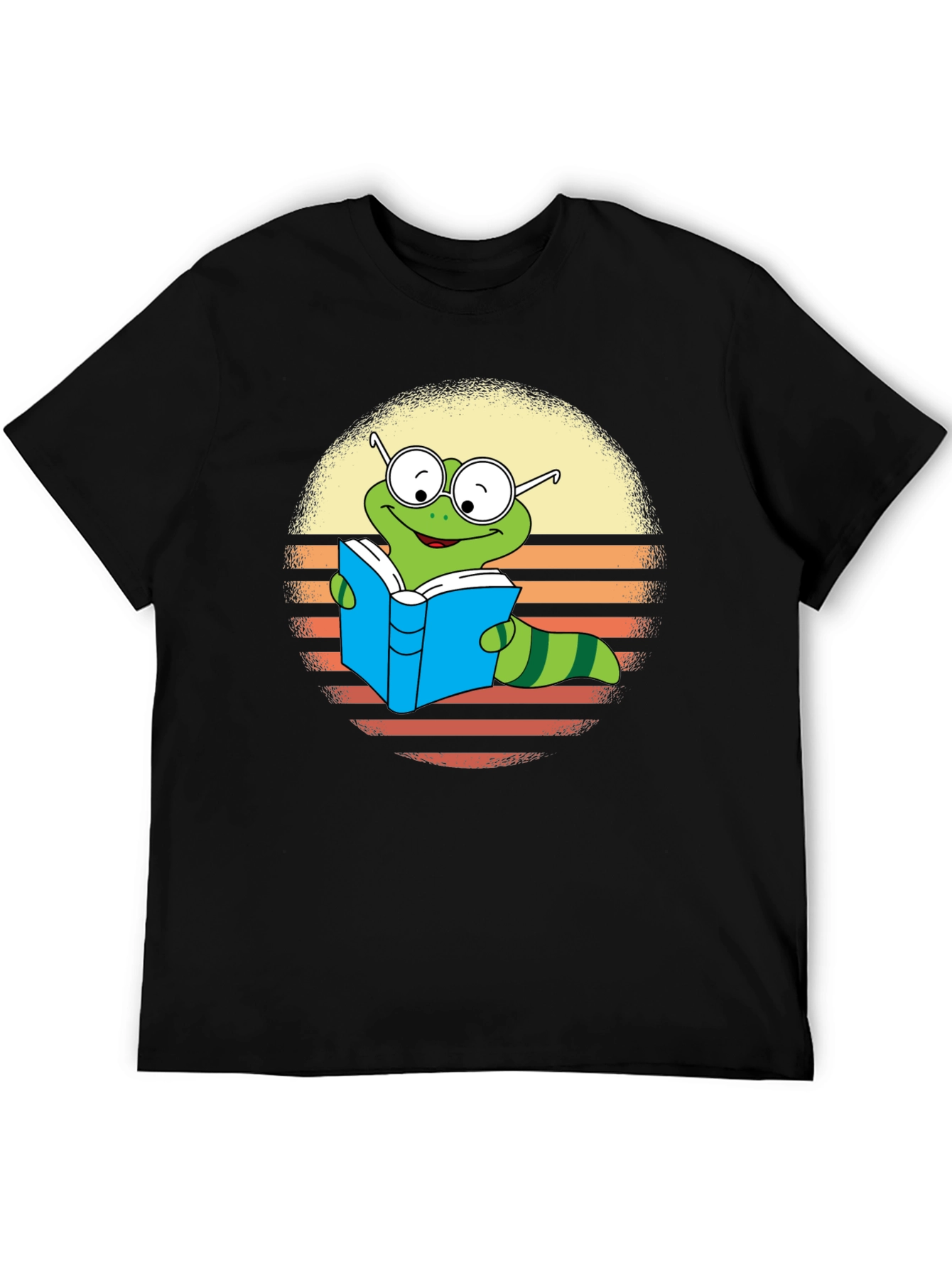 Bookworm Worm T-Shirt - Retro Reading Caterpillar Tee