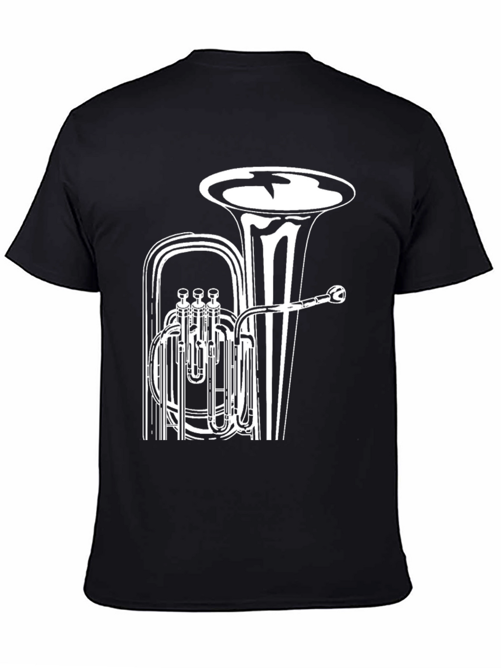 Black T-Shirt with Tuba Design