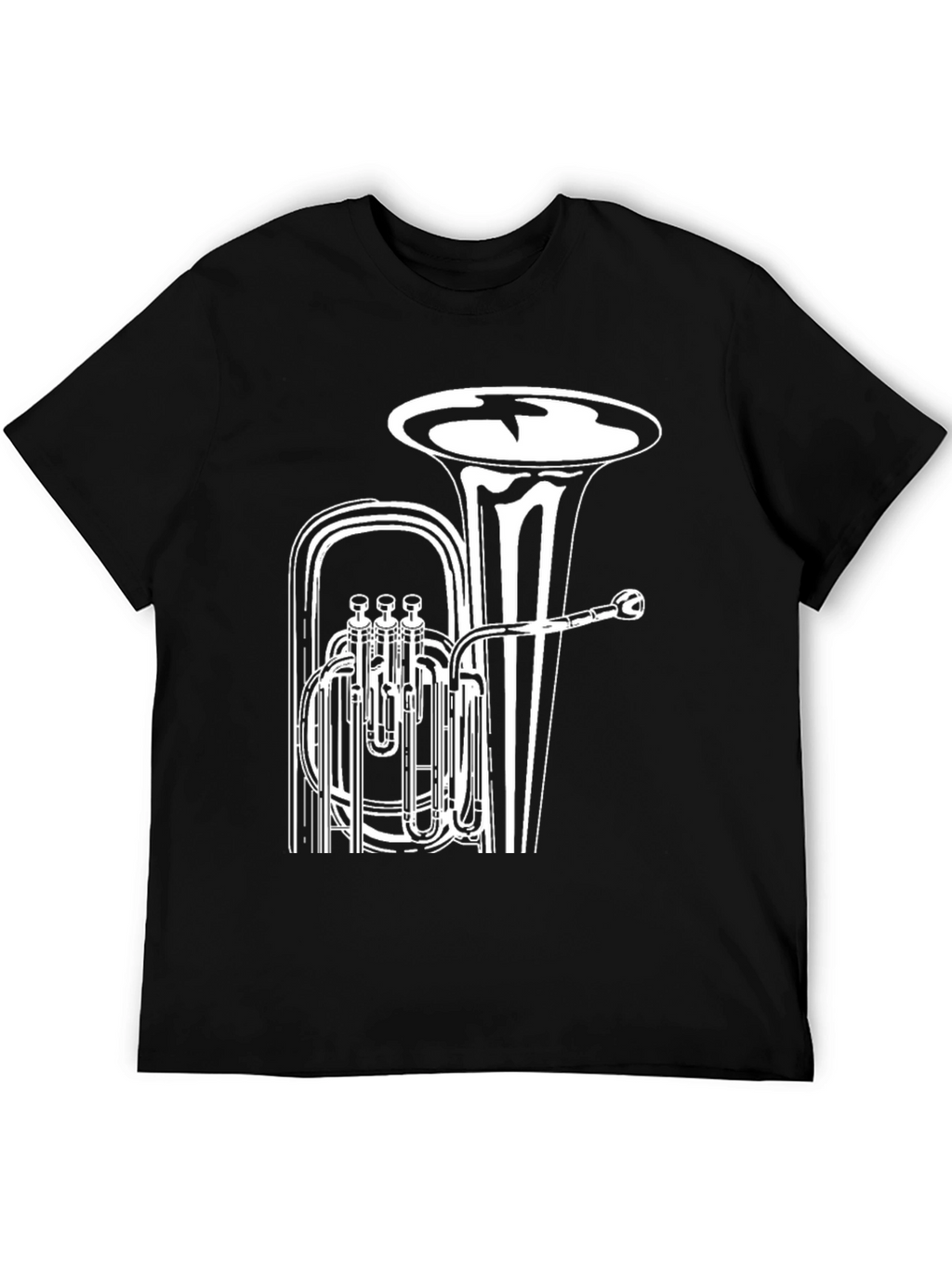 Black T-Shirt with Tuba Design