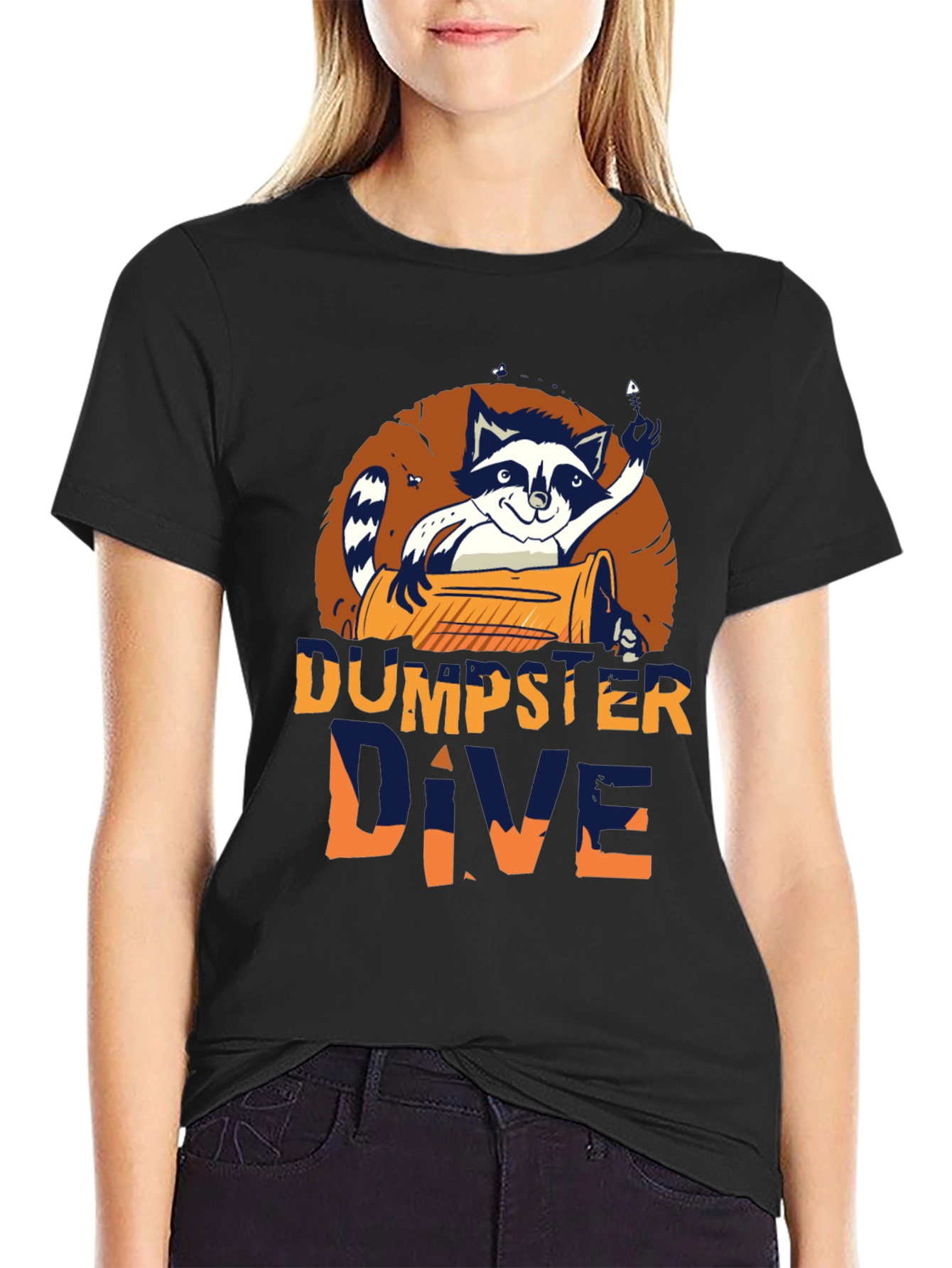 Dumpster Dive Raccoon Graphic T-Shirt - Mens Black Tee
