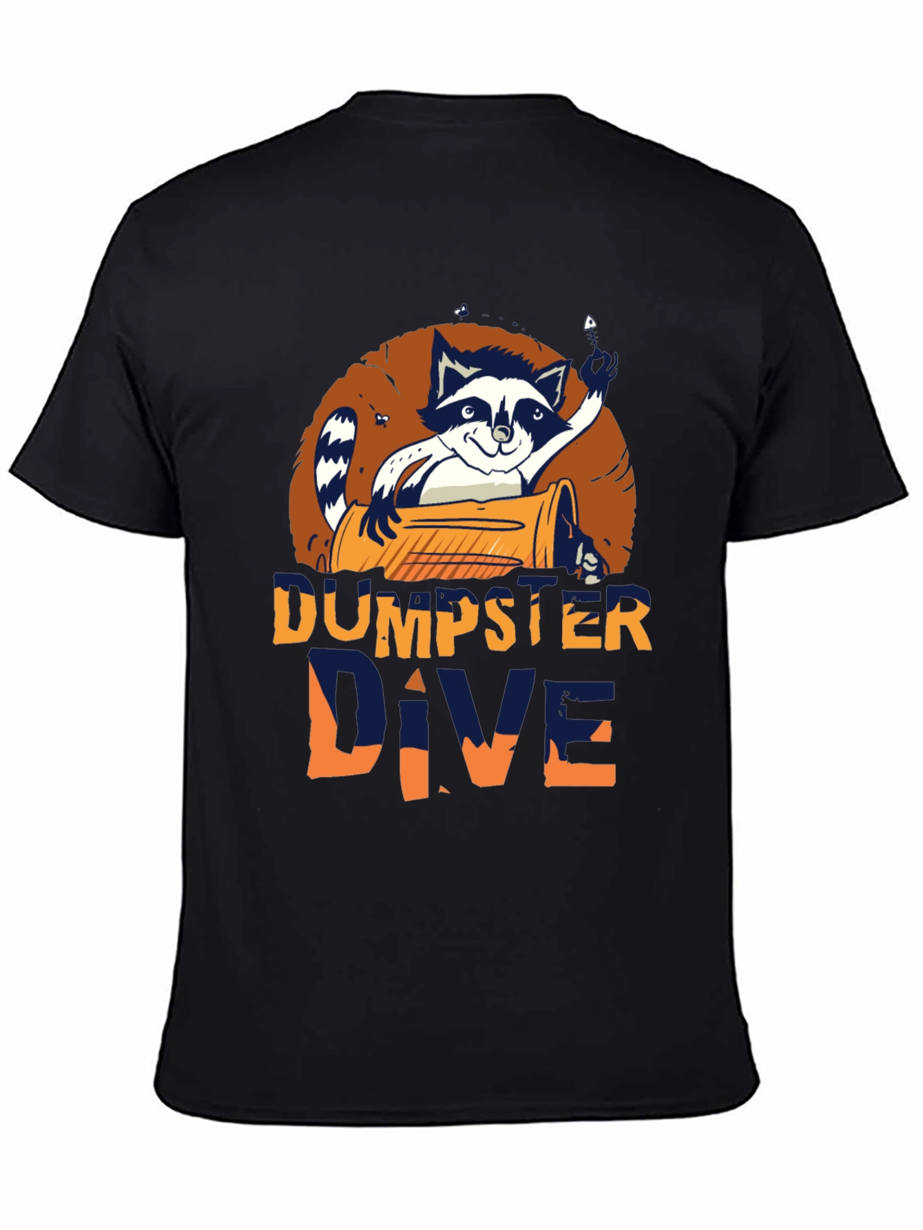 Dumpster Dive Raccoon Graphic T-Shirt - Mens Black Tee