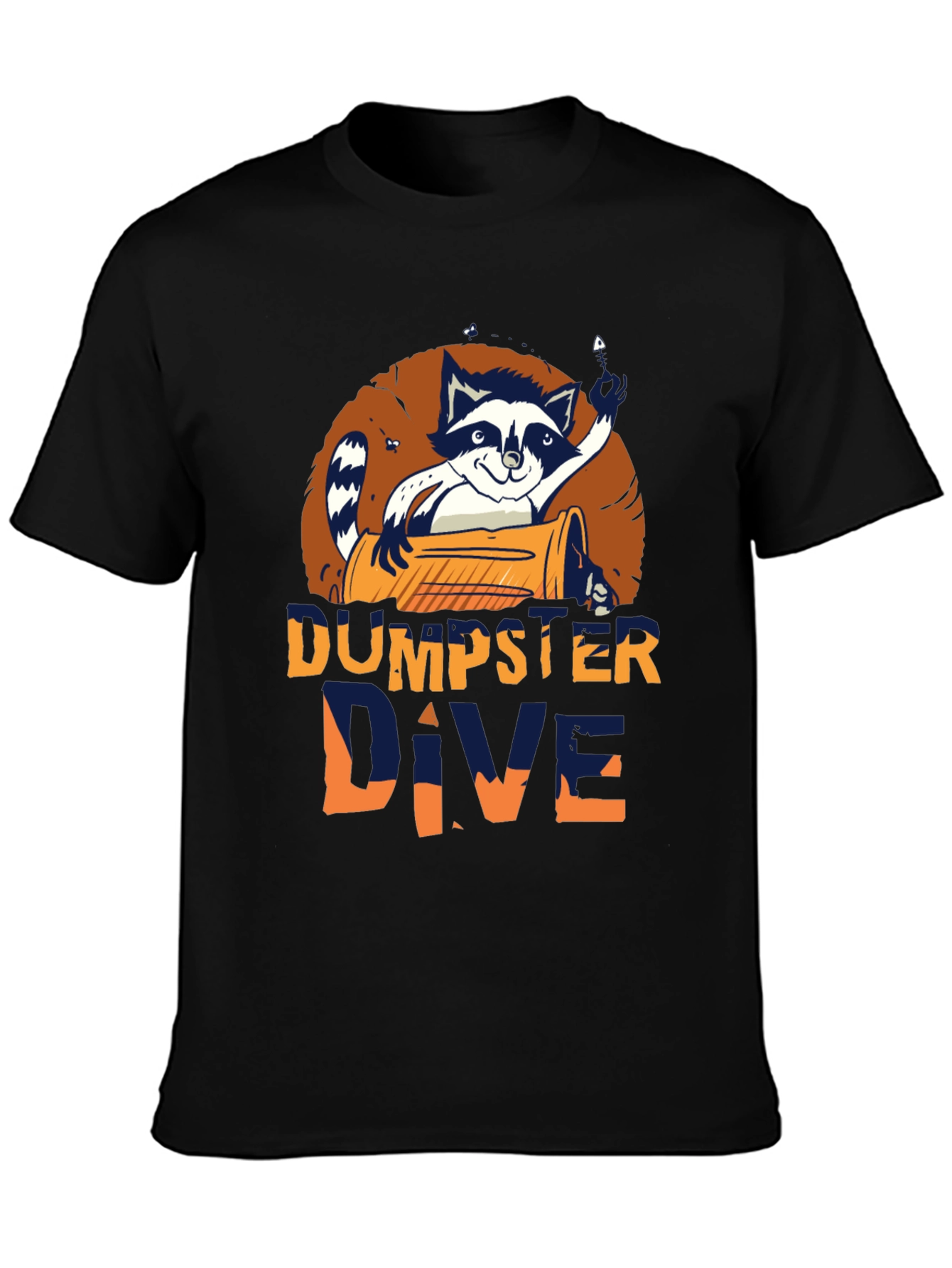 Dumpster Dive Raccoon Graphic T-Shirt - Mens Black Tee