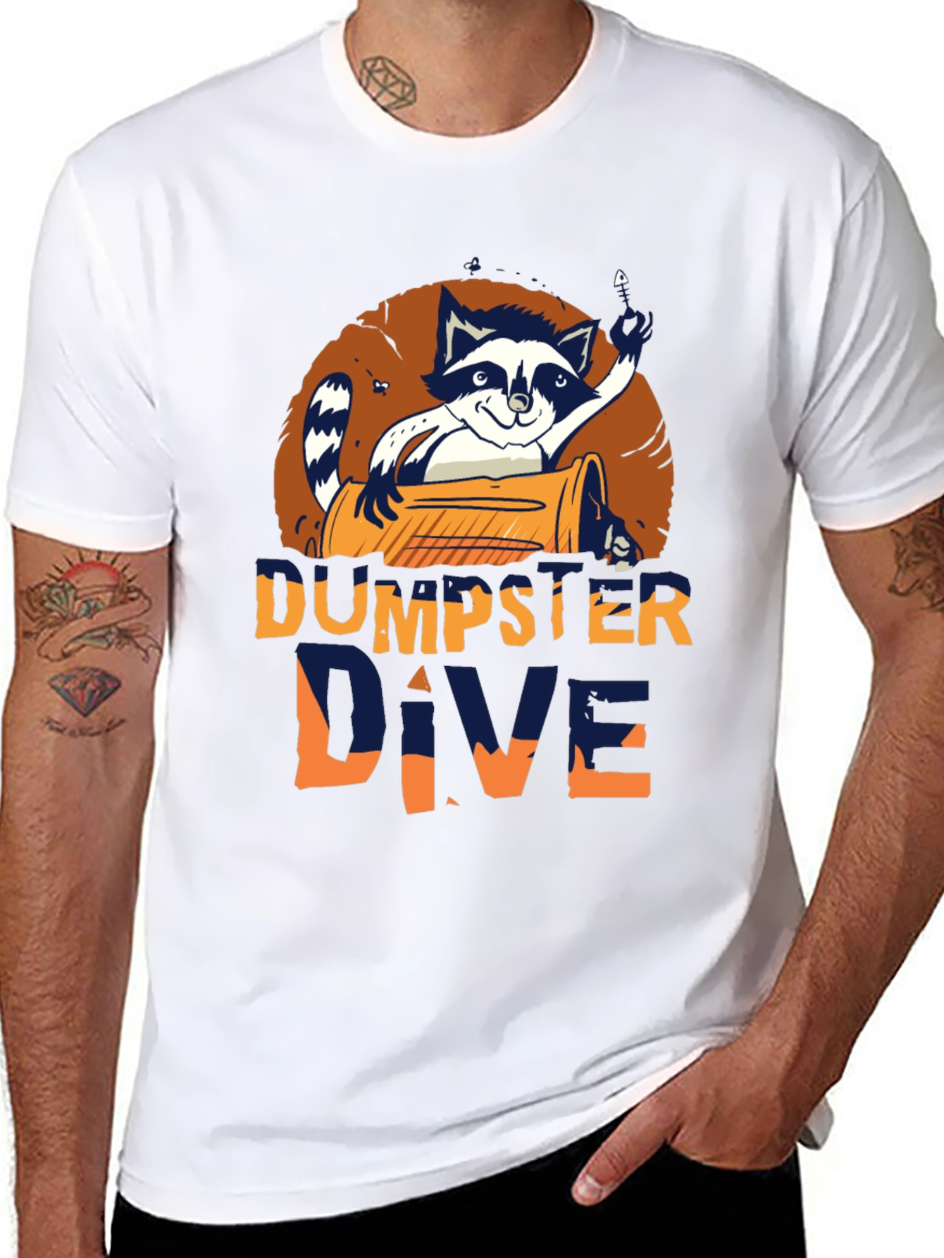 Dumpster Dive Raccoon Graphic T-Shirt - Mens Black Tee