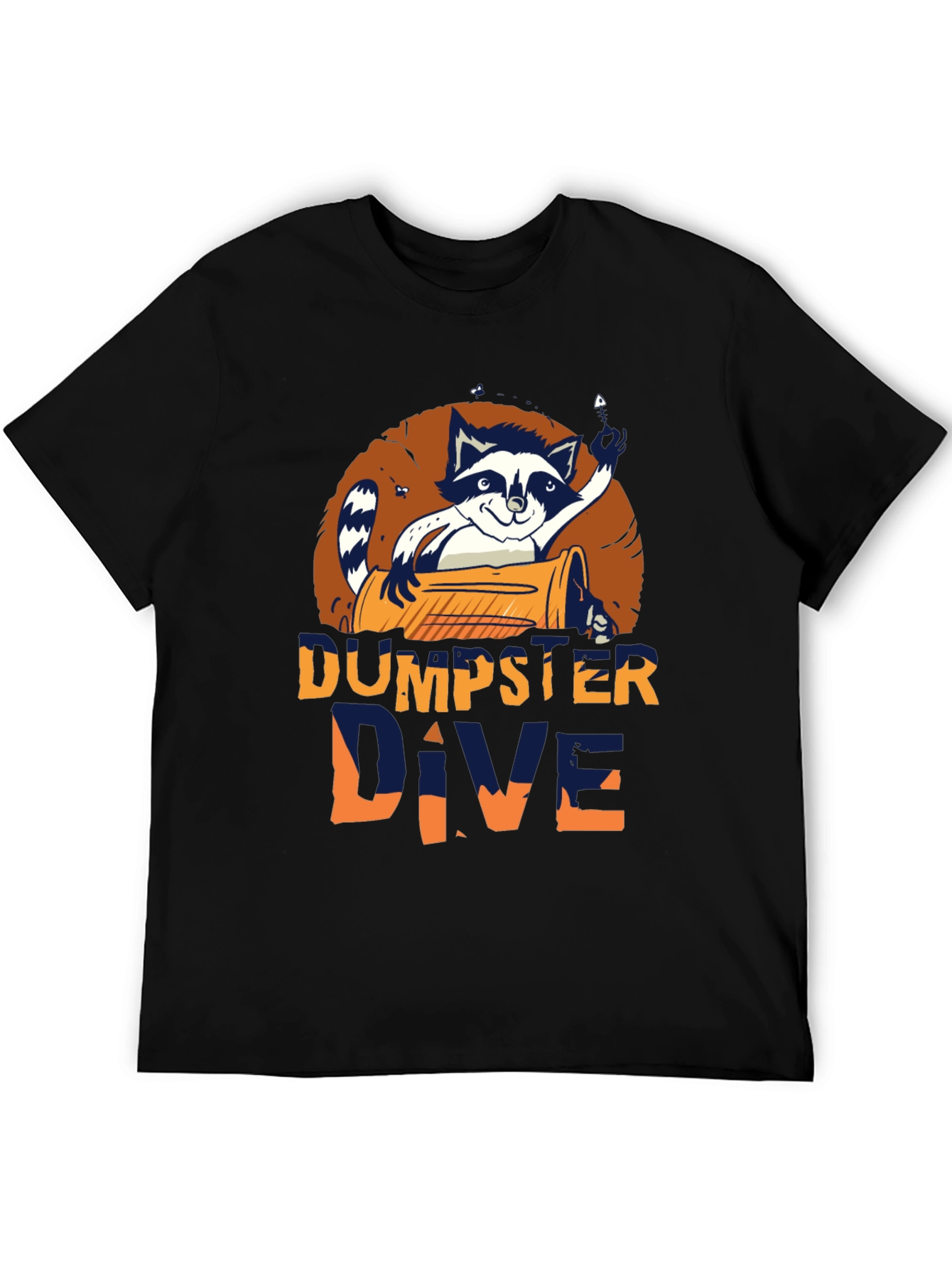 Dumpster Dive Raccoon Graphic T-Shirt - Mens Black Tee
