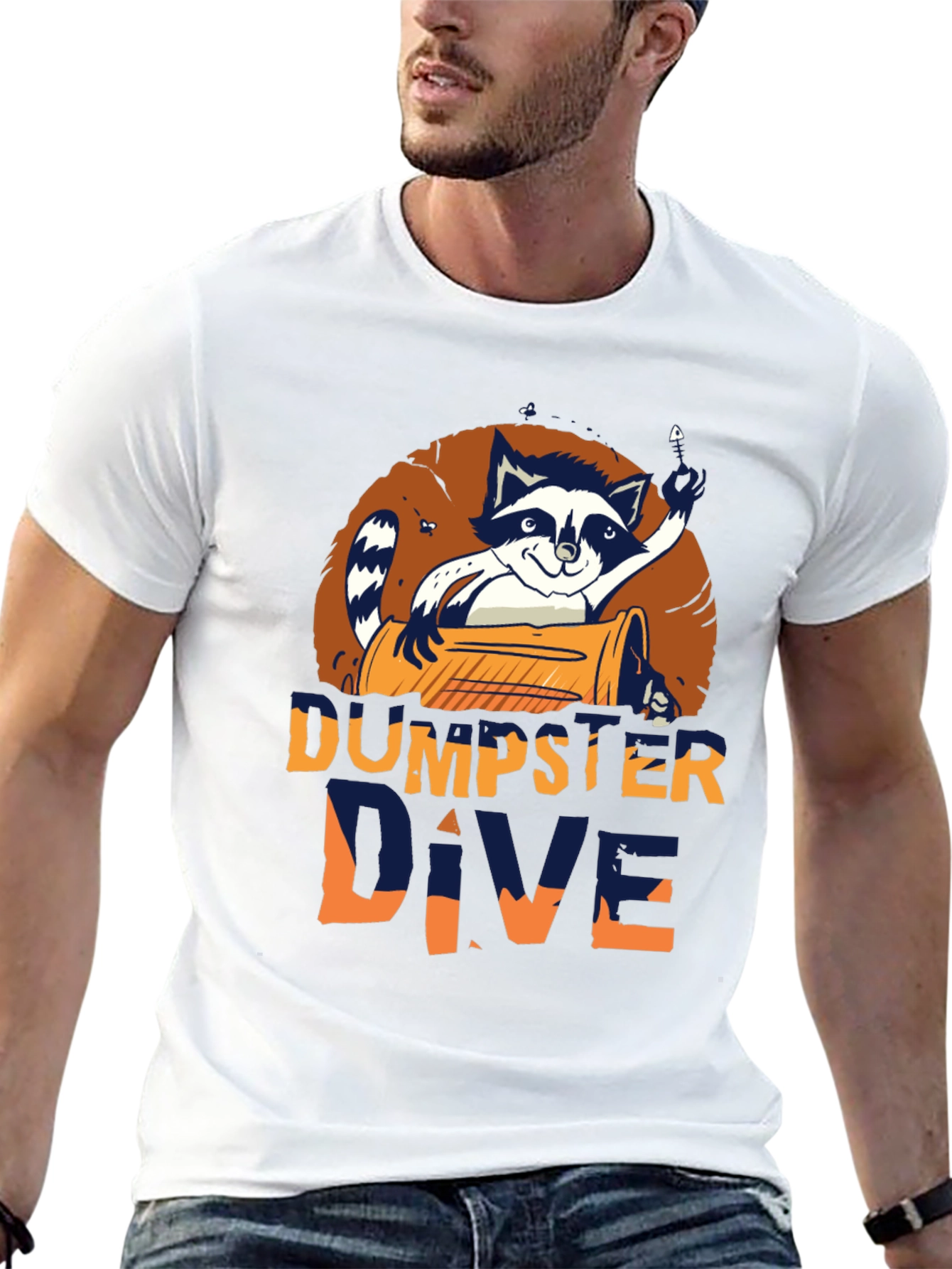 Dumpster Dive Raccoon Graphic T-Shirt - Mens Black Tee