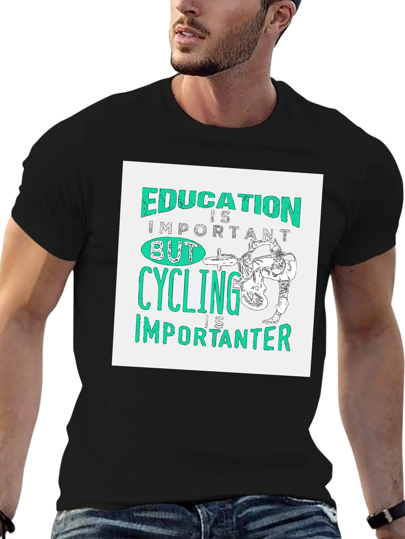 Education Important Cycling Importanter Graphic Tee