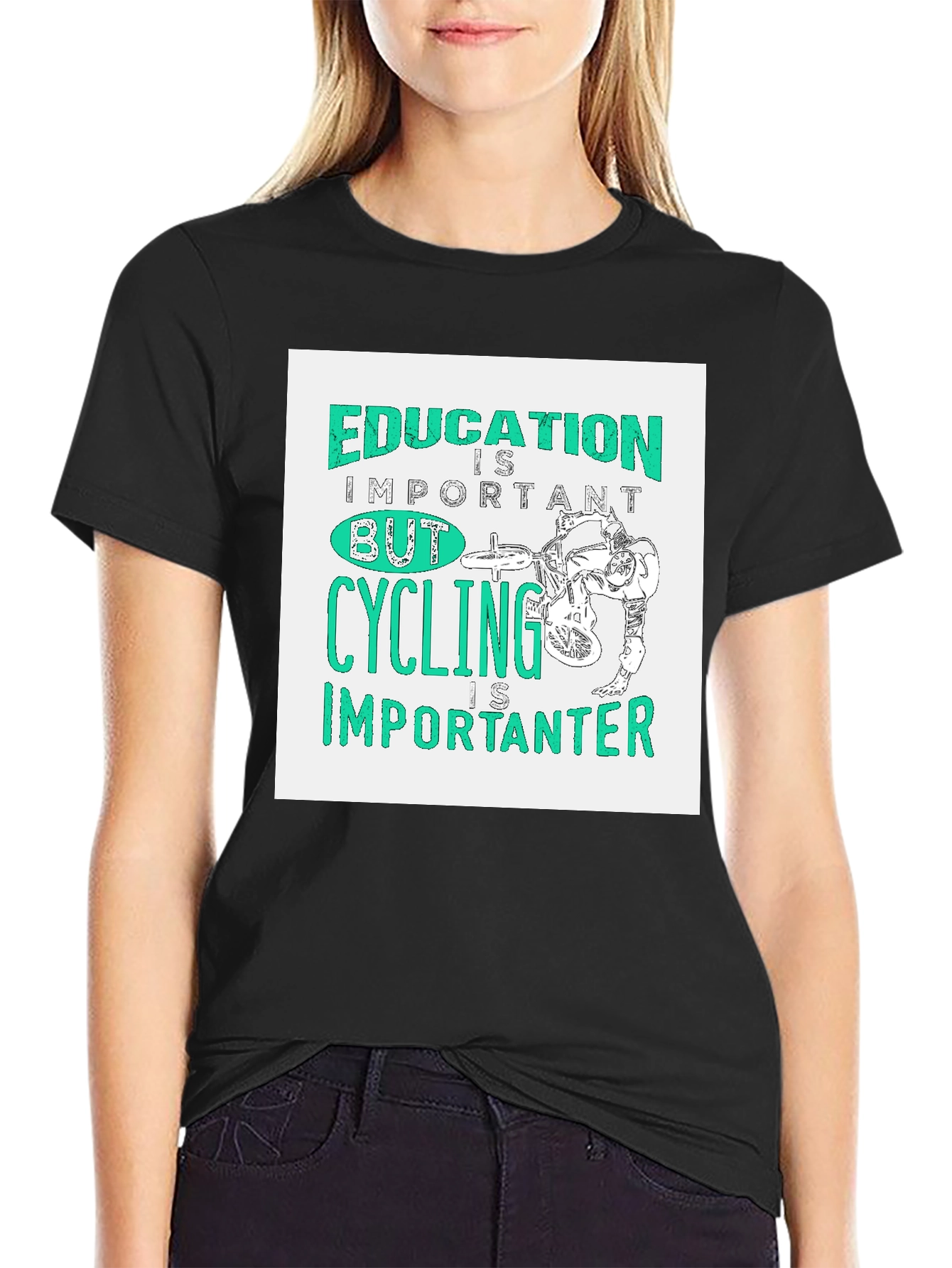 Education Important Cycling Importanter Graphic Tee