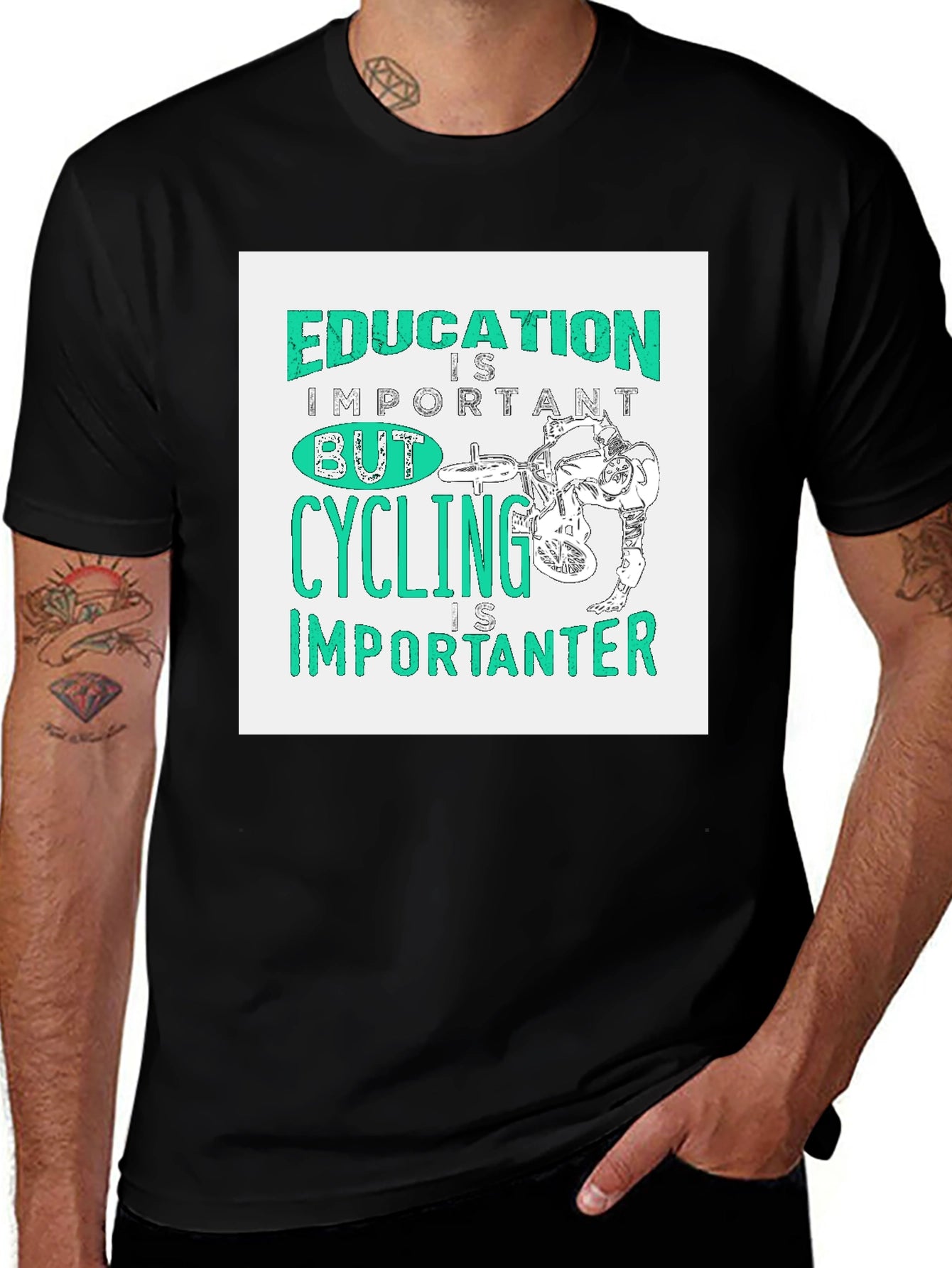 Education Important Cycling Importanter Graphic Tee