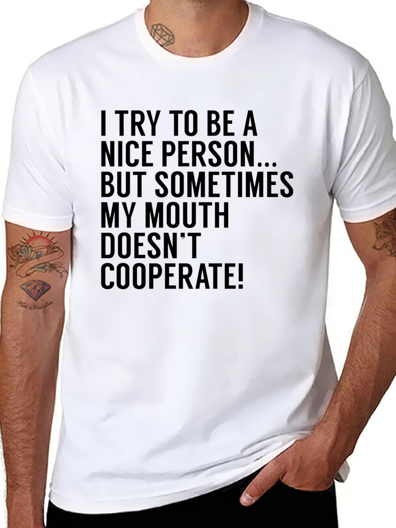Funny Sarcastic Humor Graphic Tee - My Mouth Doesnt Cooperate