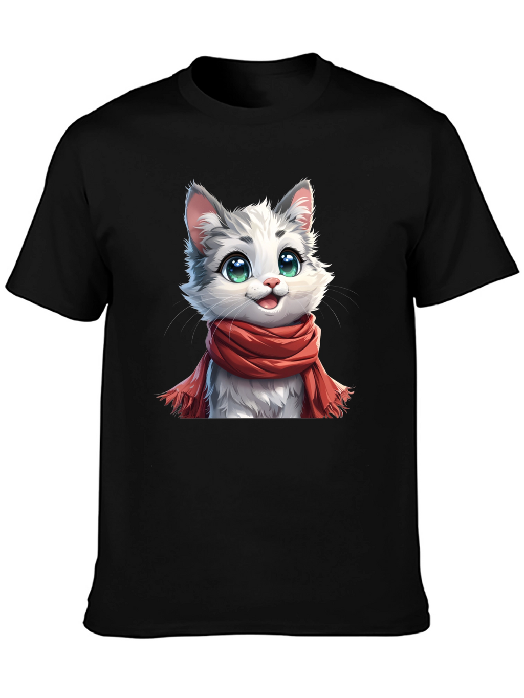 Cat in Scarf Graphic Tee