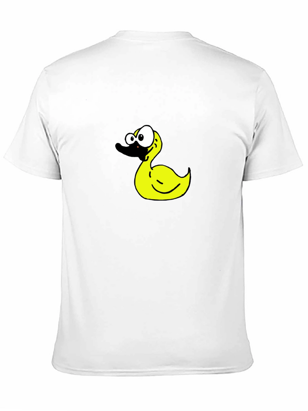 Black T-Shirt with Cartoon Duck Graphic