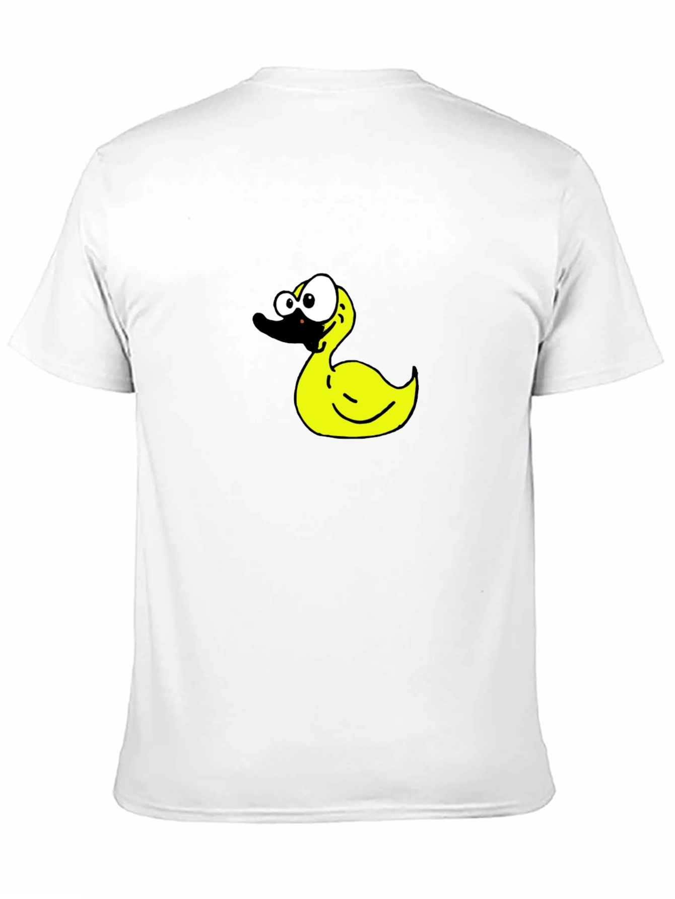 Black T-Shirt with Cartoon Duck Graphic
