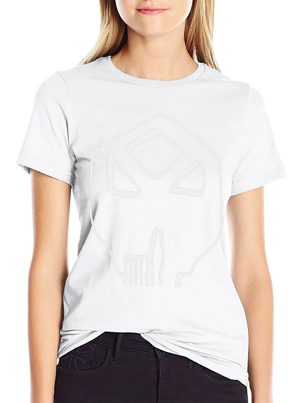 Abstract Skull Graphic Black T-Shirt
