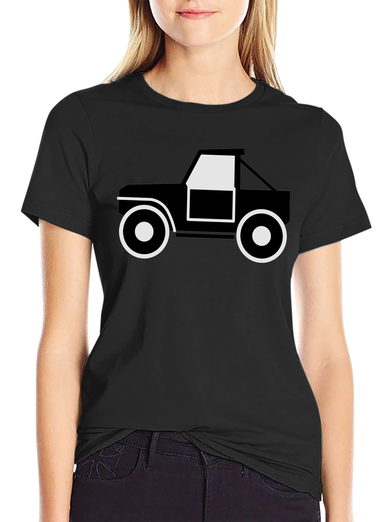 Black Graphic Tee - Off-Road Truck Design