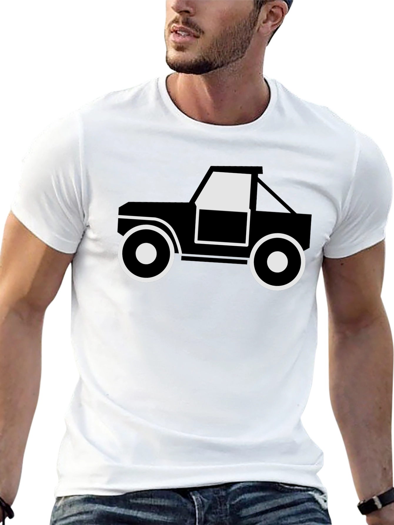 Black Graphic Tee - Off-Road Truck Design