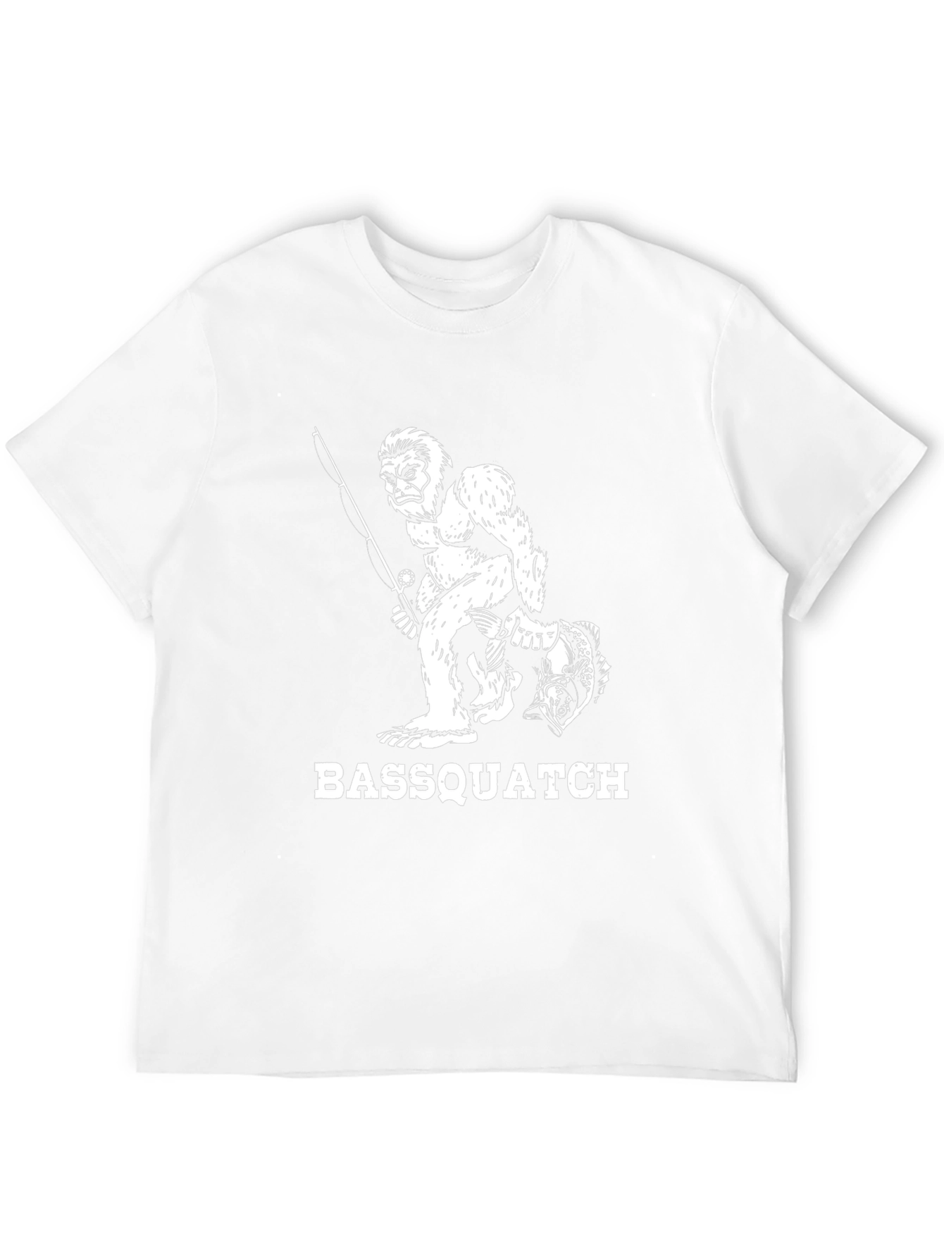 Bassquatch Graphic Tee - Fishing Bigfoot Humor