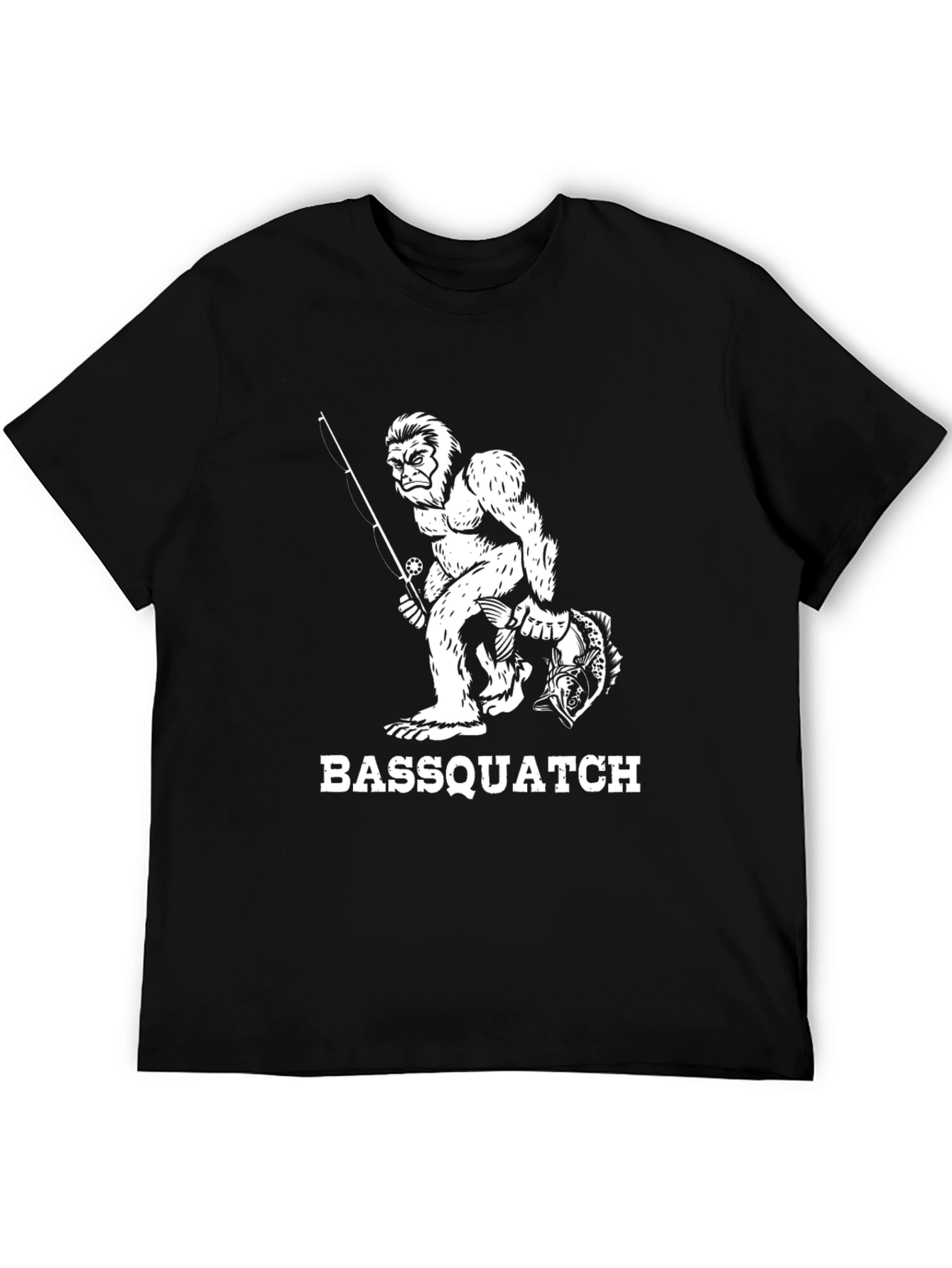 Bassquatch Graphic Tee - Fishing Bigfoot Humor