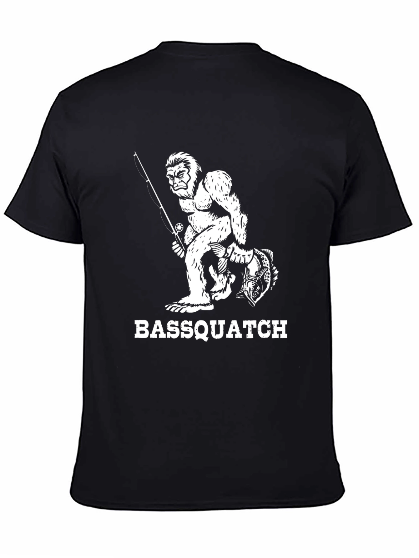 Bassquatch Graphic Tee - Fishing Bigfoot Humor