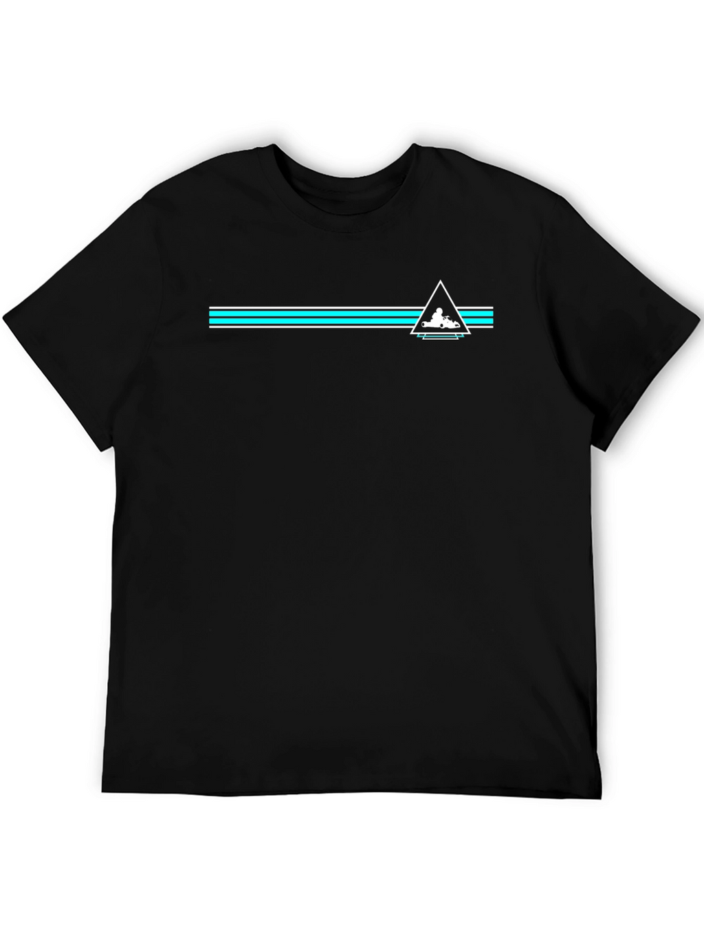 Black Tee with Retro Racing Graphic