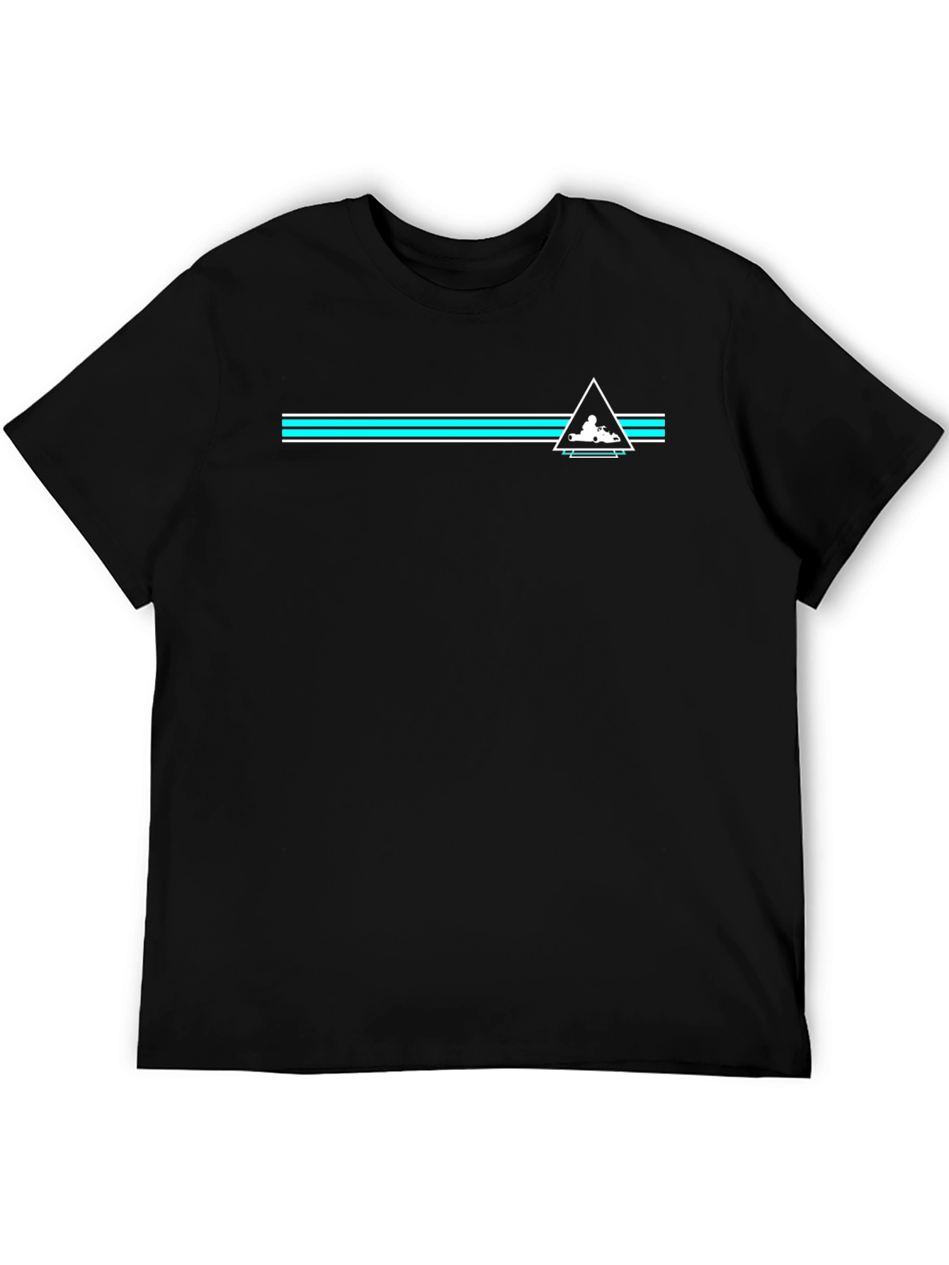 Black Tee with Retro Racing Graphic