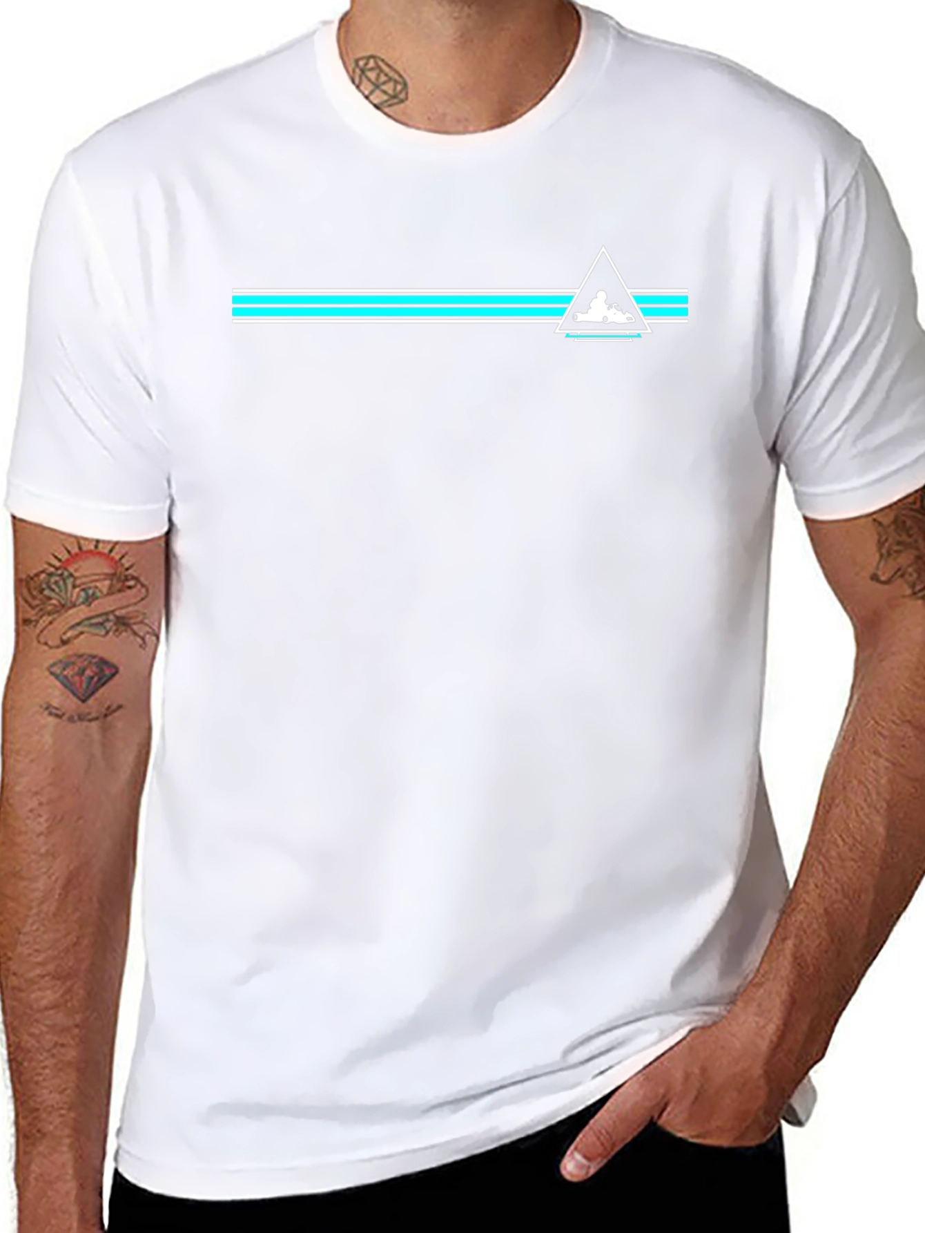 Black Tee with Retro Racing Graphic