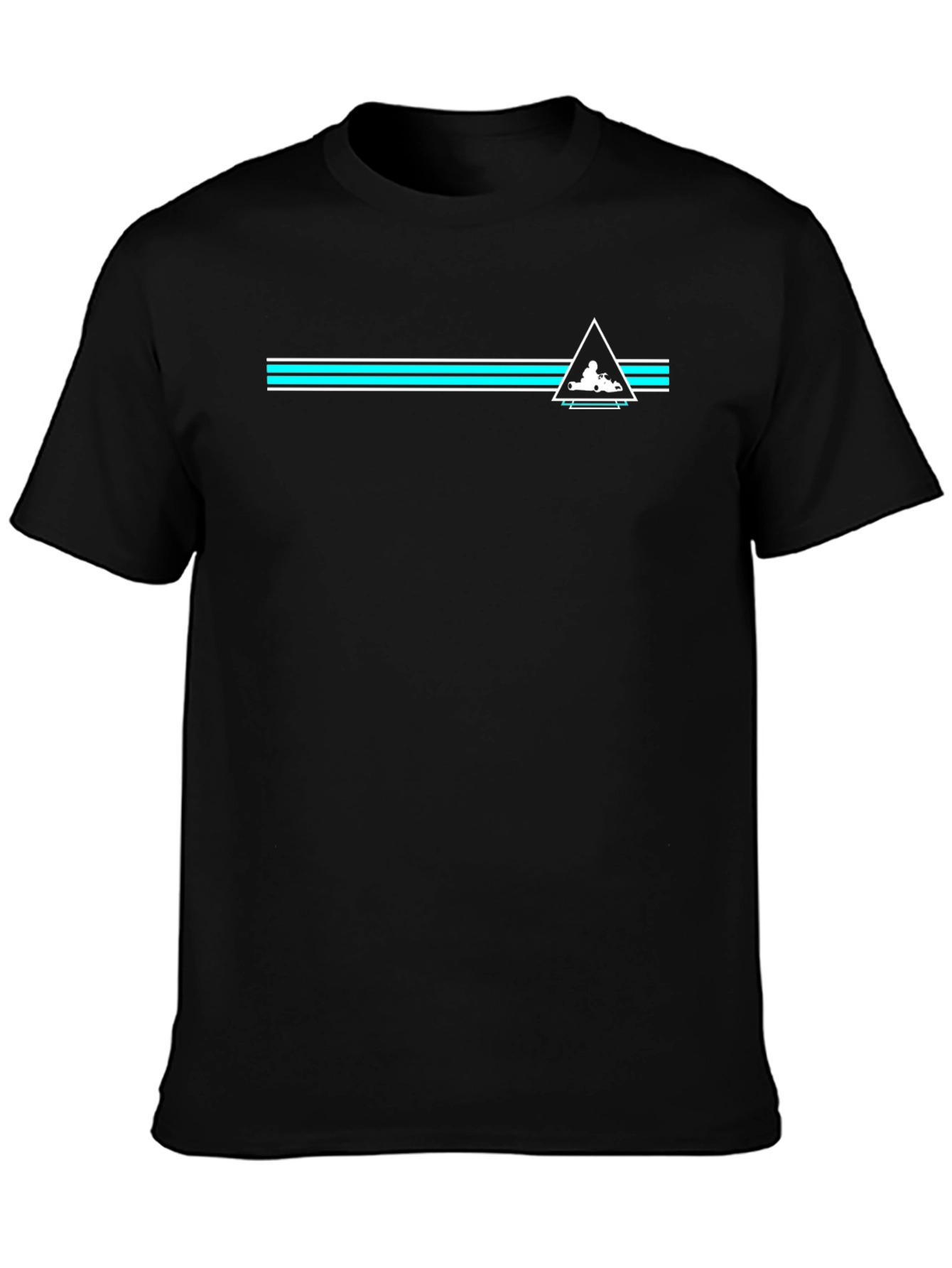Black Tee with Retro Racing Graphic