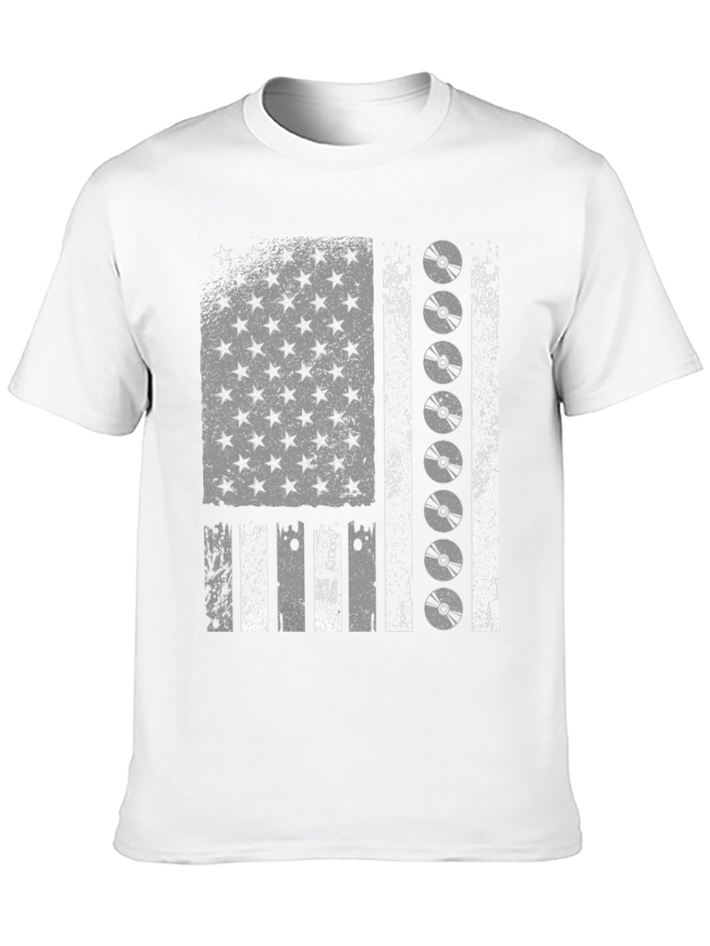 Distressed American Flag CD Disc Graphic T-Shirt