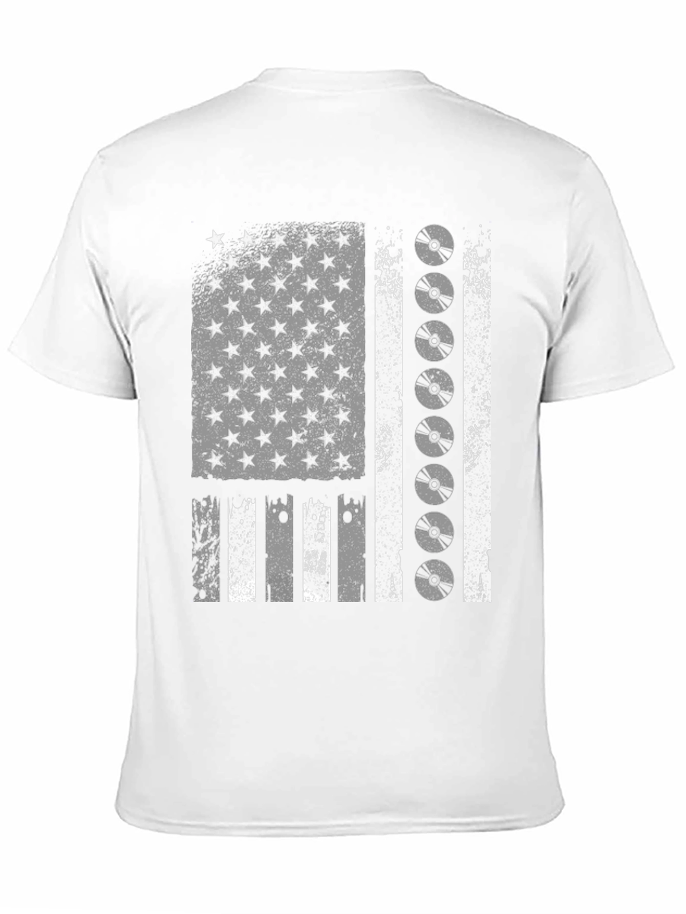 Distressed American Flag CD Disc Graphic T-Shirt