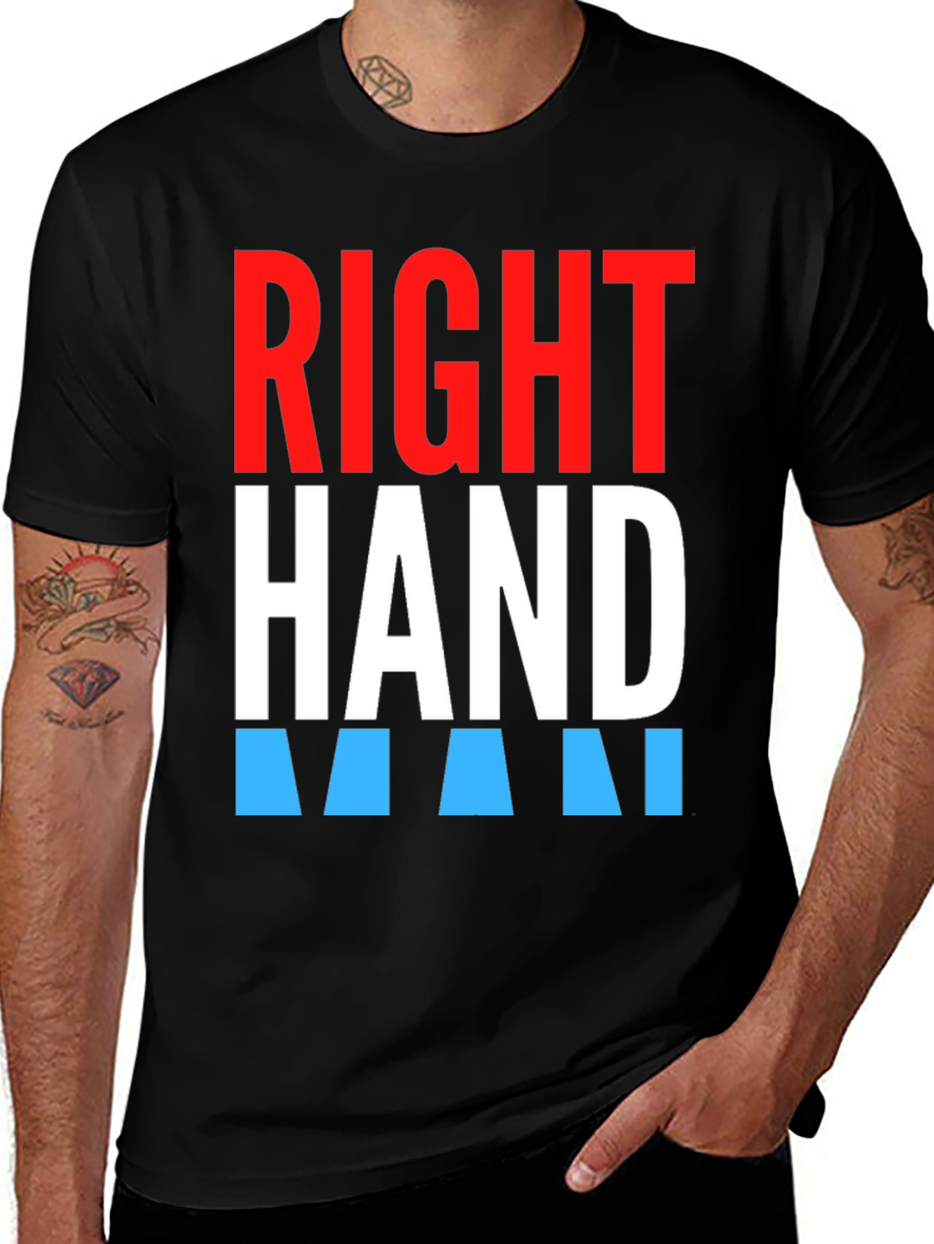 Right Hand Man Graphic Tee - Stylish Crew Neck T-Shirt