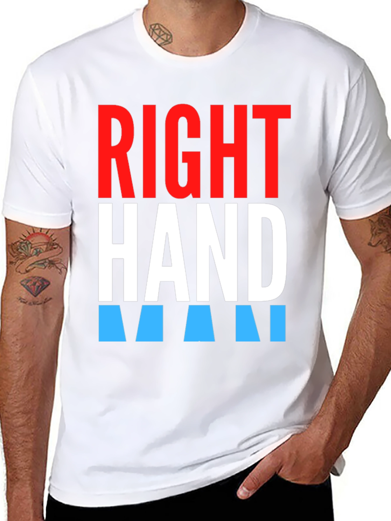 Right Hand Man Graphic Tee - Stylish Crew Neck T-Shirt