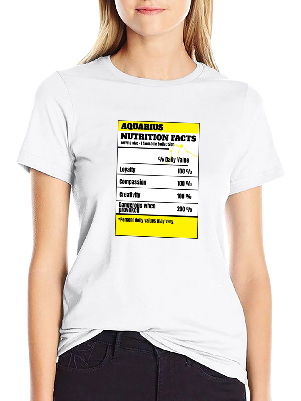Aquarius Nutrition Facts Zodiac Sign T-Shirt