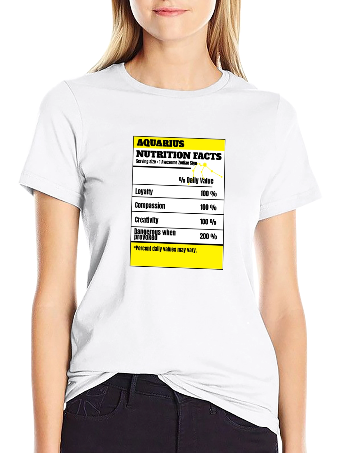 Aquarius Nutrition Facts Zodiac Sign T-Shirt