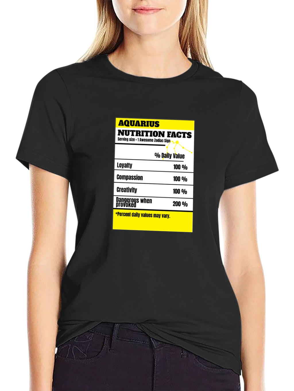 Aquarius Nutrition Facts Zodiac Sign T-Shirt