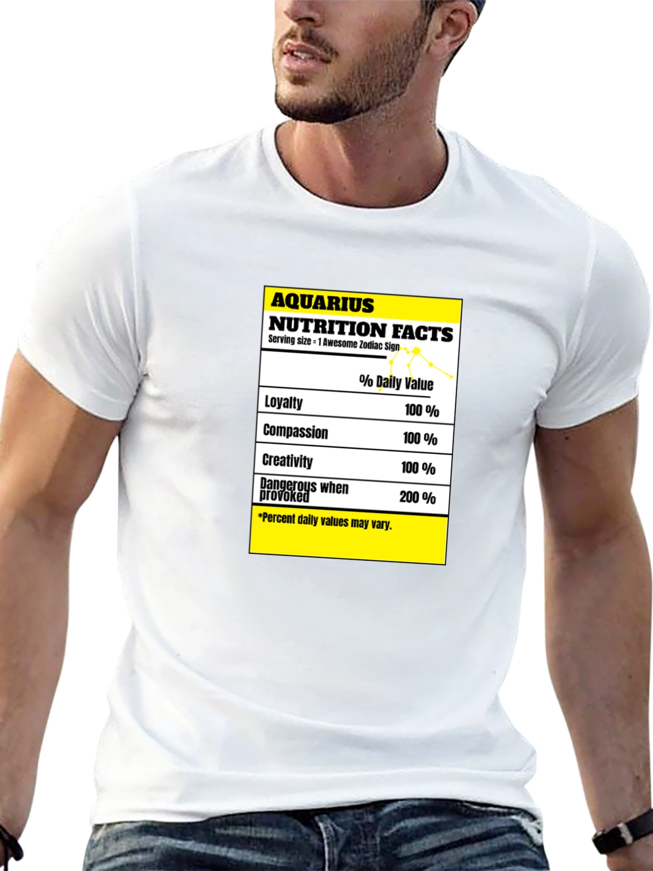 Aquarius Nutrition Facts Zodiac Sign T-Shirt