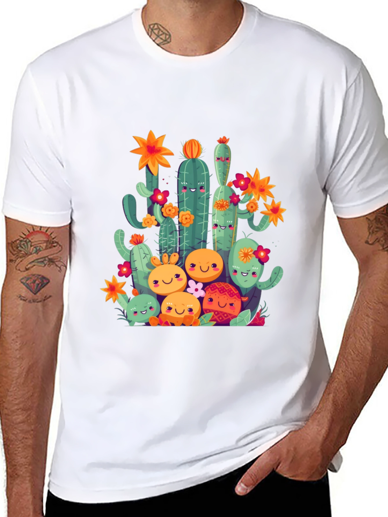 Cactus Family Graphic T-Shirt - Unique & Fun Design