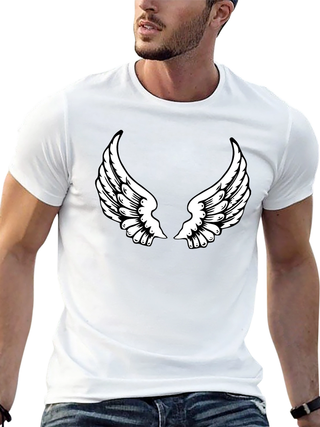 Black Angel Wing Graphic Tee