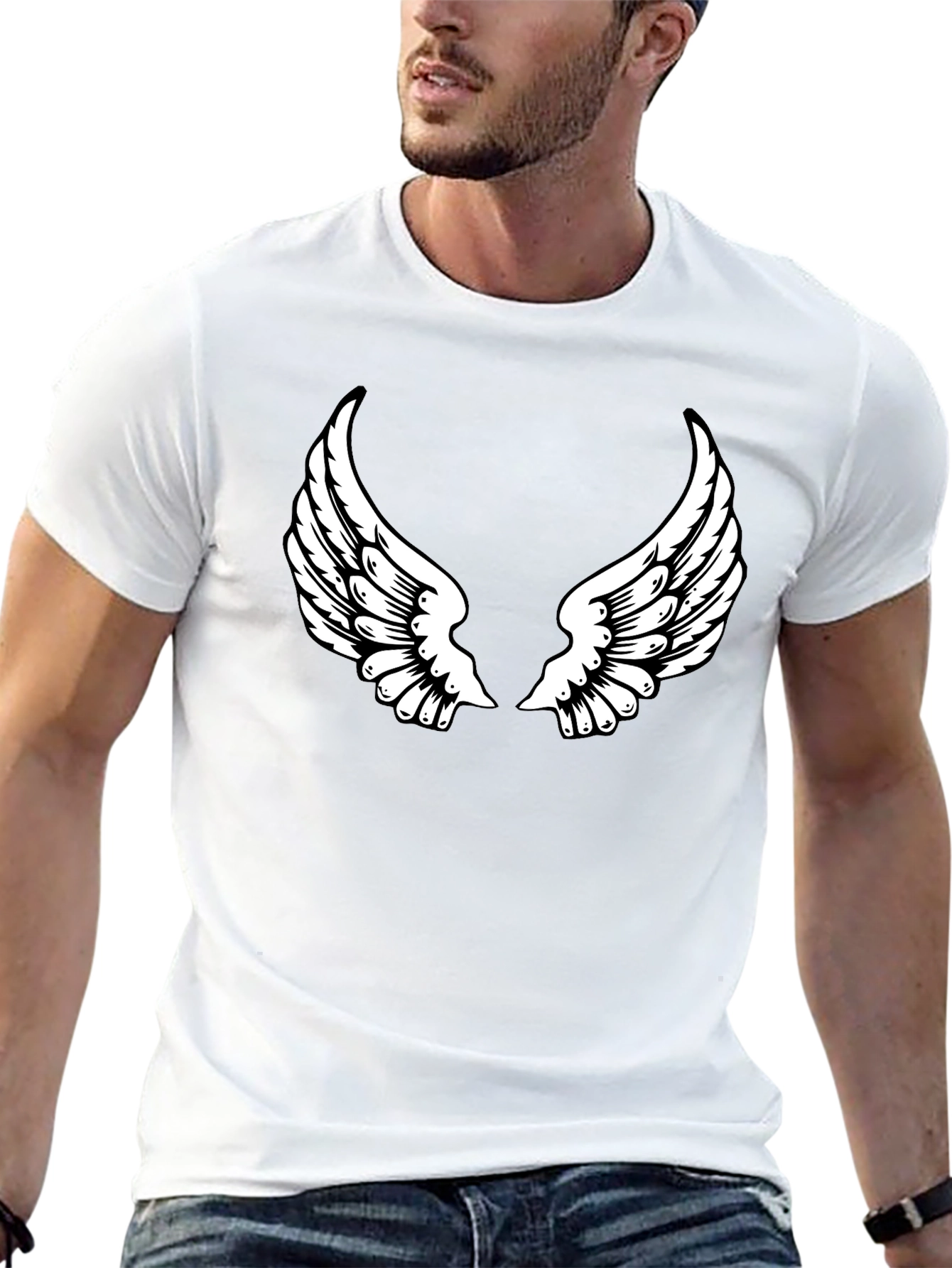 Black Angel Wing Graphic Tee