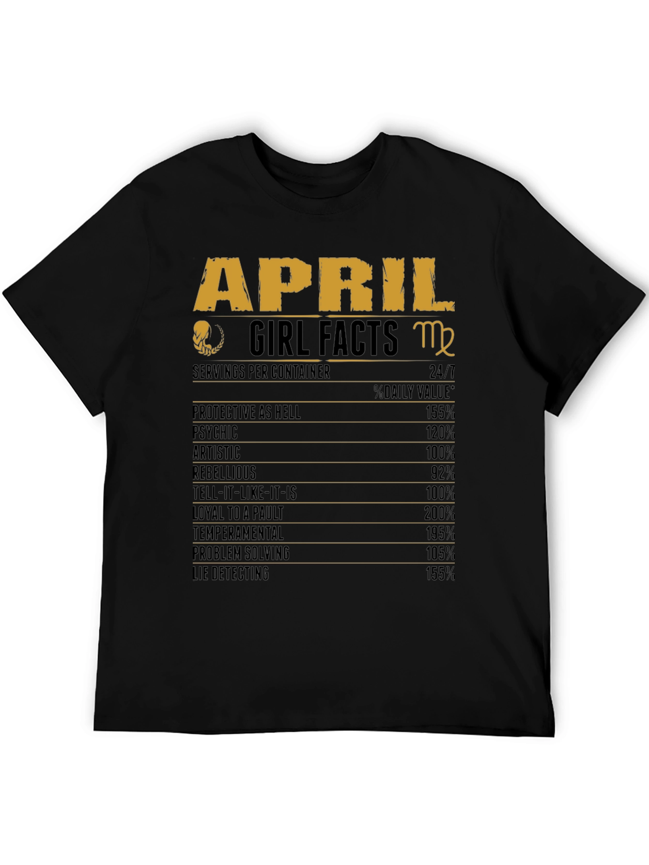April Girl Facts T-Shirt Zodiac Virgo Birthday Gift