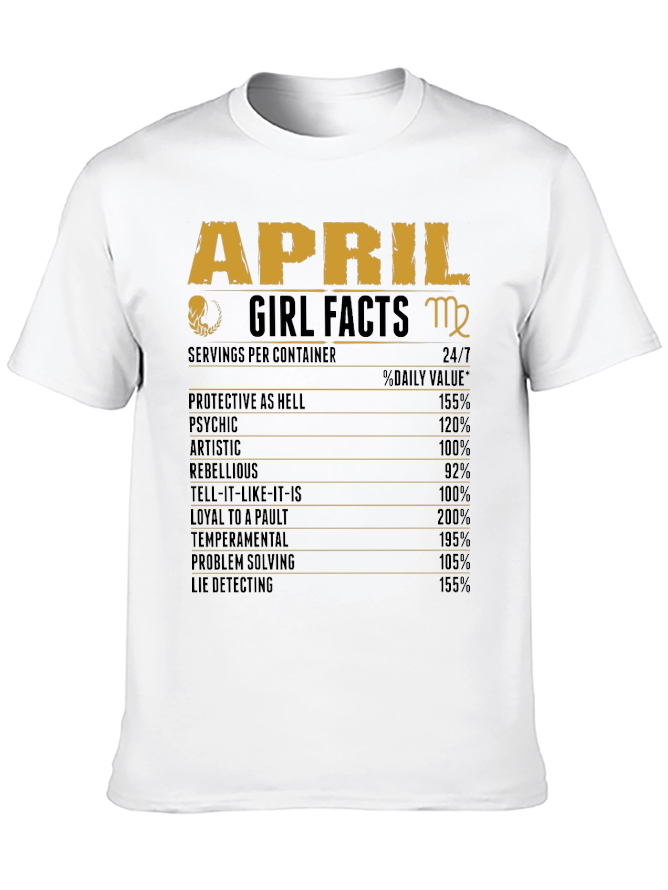 April Girl Facts T-Shirt Zodiac Virgo Birthday Gift