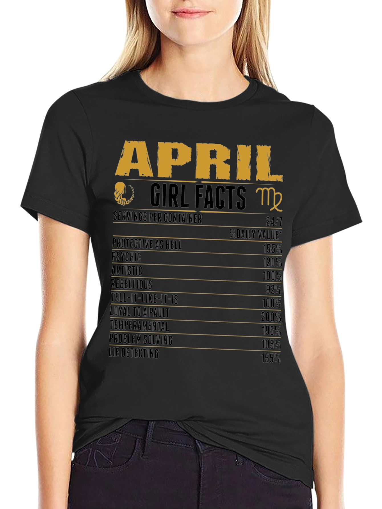 April Girl Facts T-Shirt Zodiac Virgo Birthday Gift