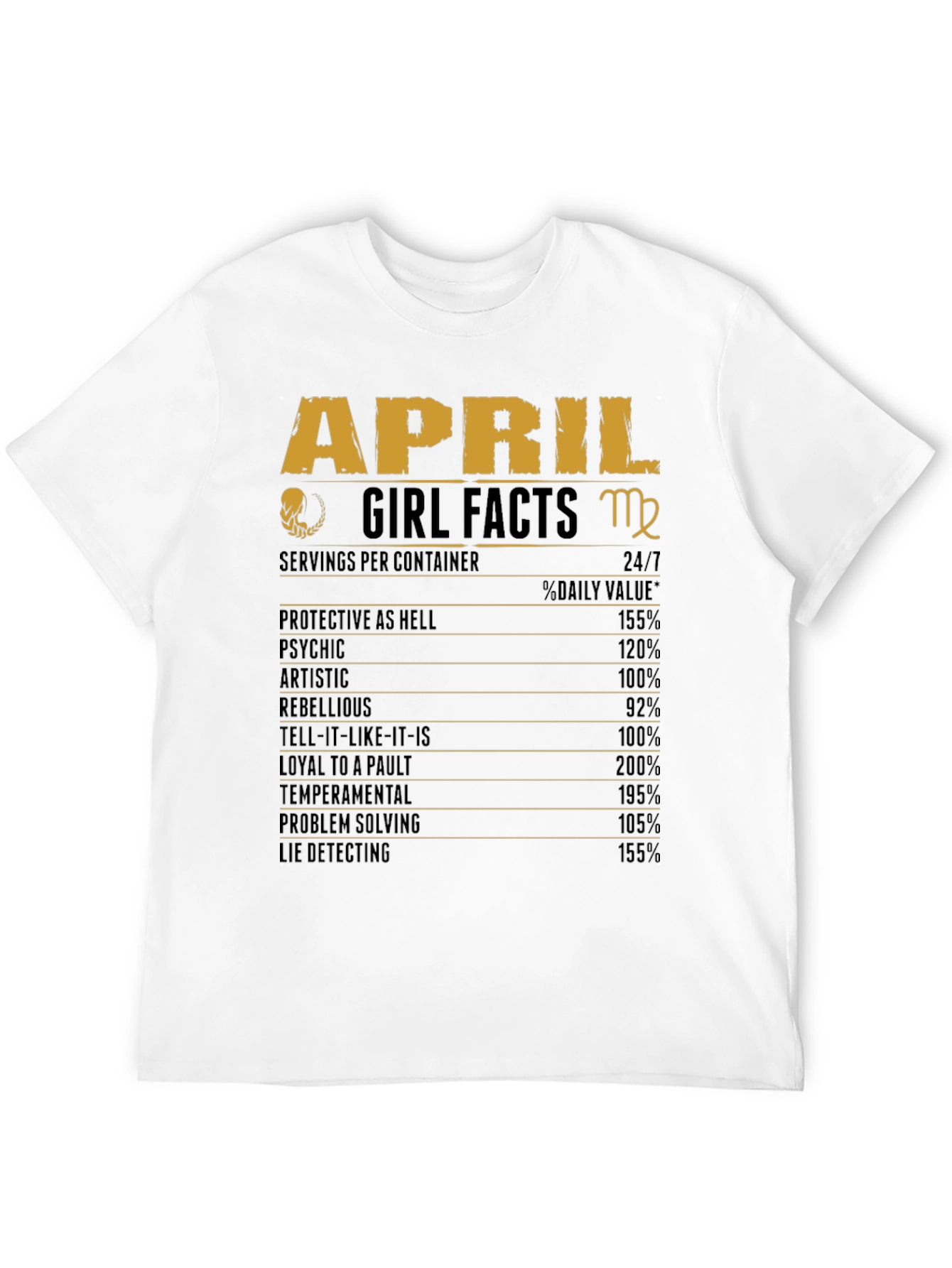 April Girl Facts T-Shirt Zodiac Virgo Birthday Gift