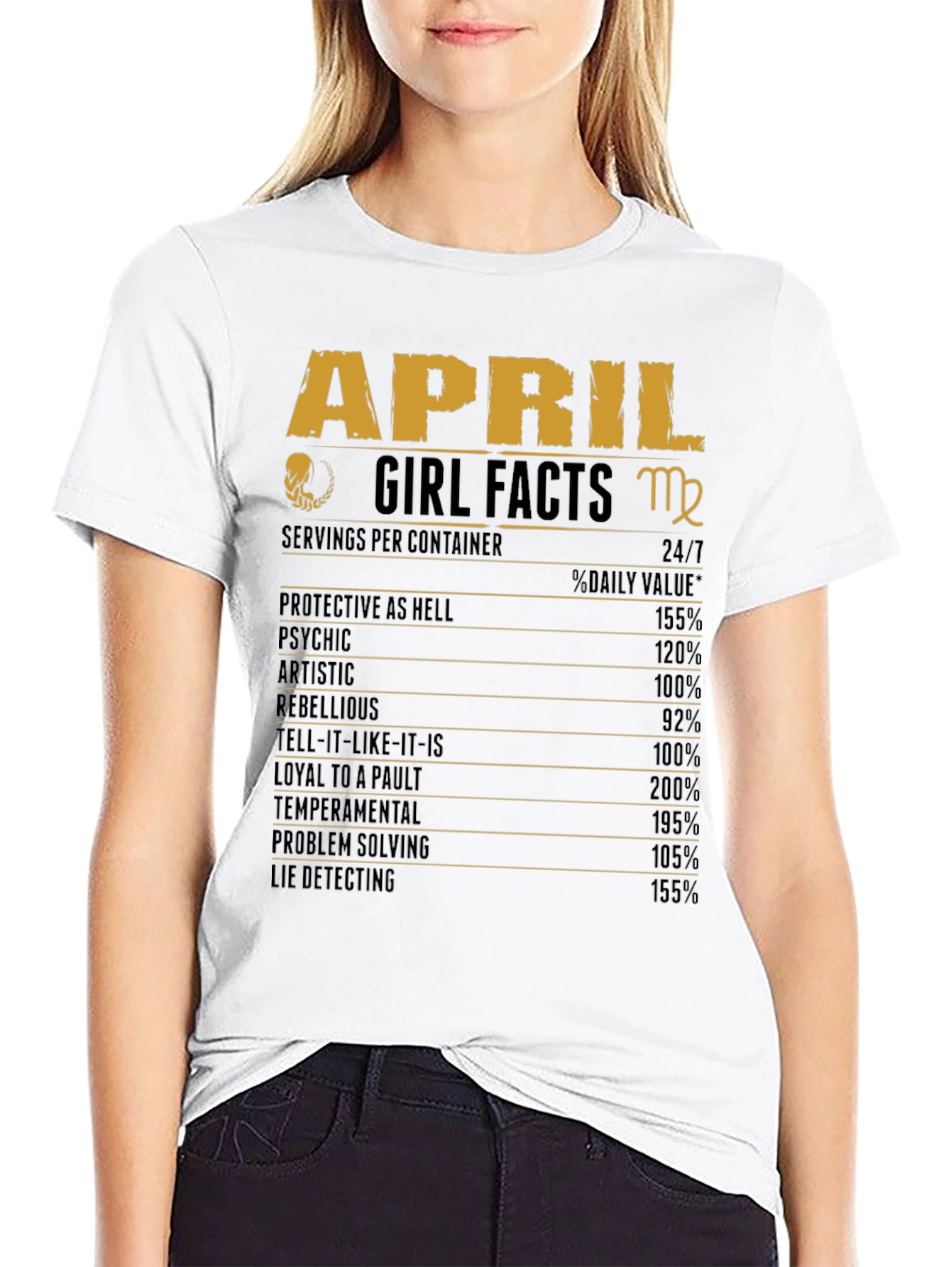 April Girl Facts T-Shirt Zodiac Virgo Birthday Gift