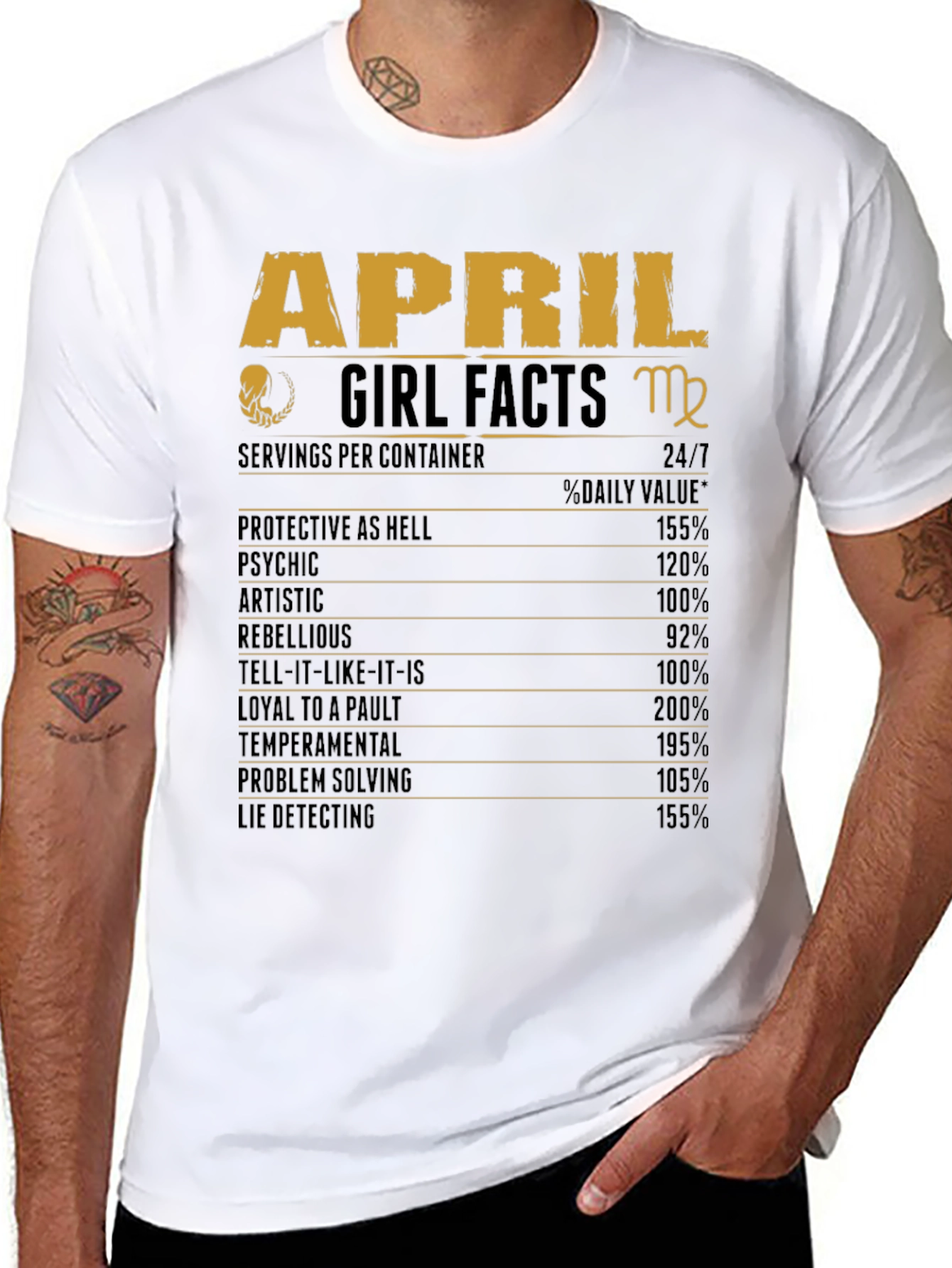 April Girl Facts T-Shirt Zodiac Virgo Birthday Gift