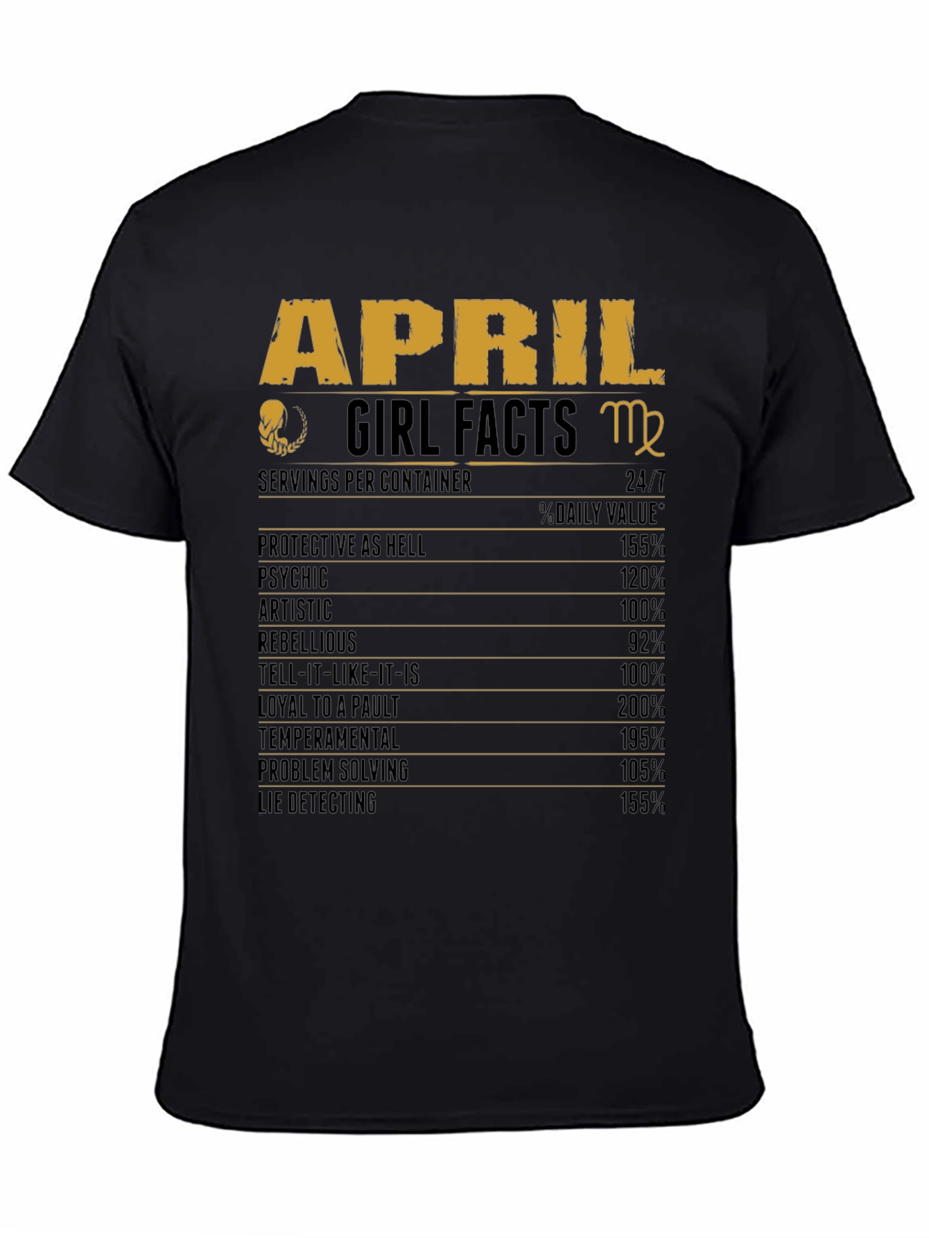 April Girl Facts T-Shirt Zodiac Virgo Birthday Gift