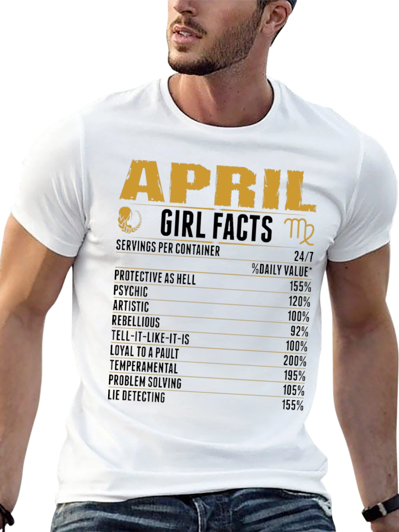 April Girl Facts T-Shirt Zodiac Virgo Birthday Gift