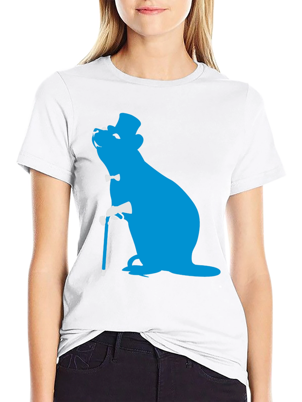 Dapper Otter T-Shirt - Blue Silhouette Design