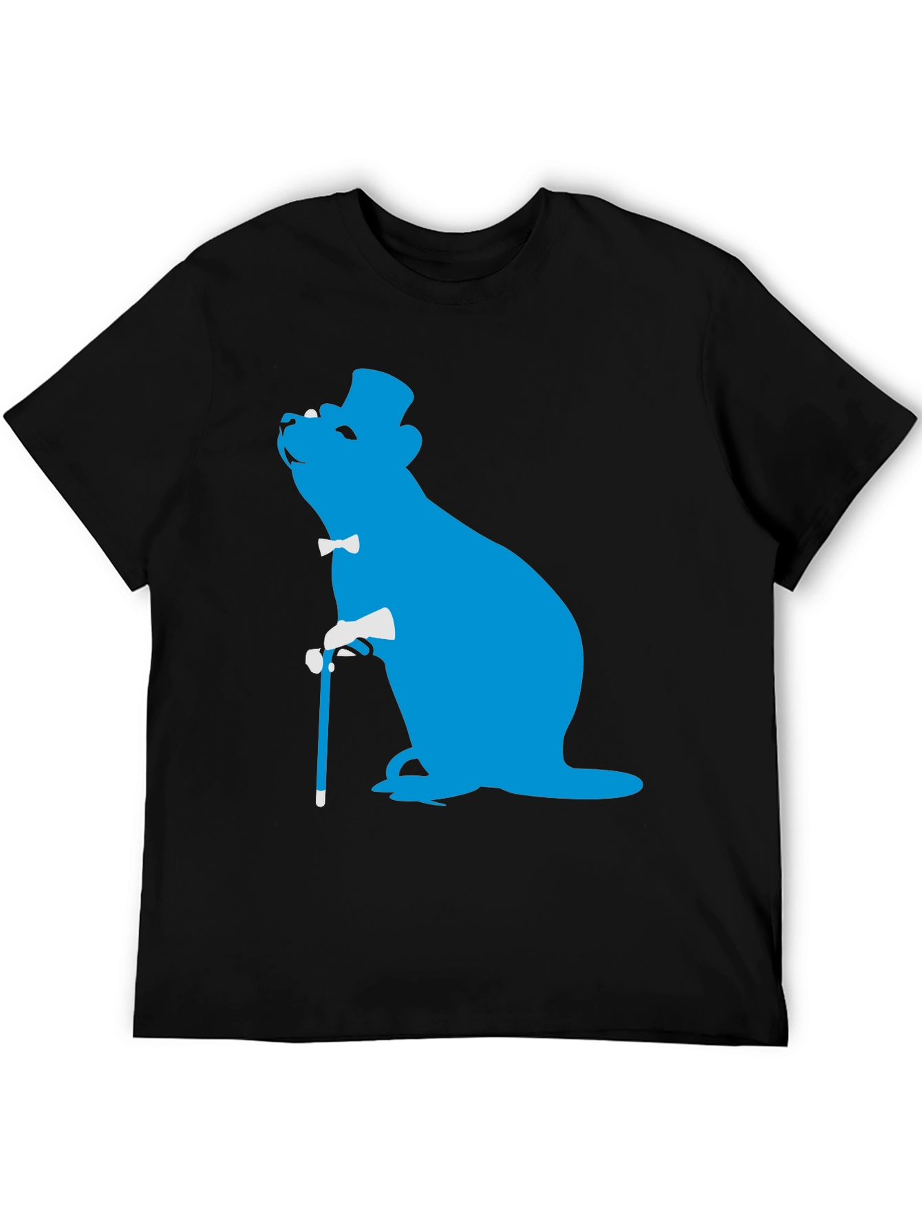 Dapper Otter T-Shirt - Blue Silhouette Design
