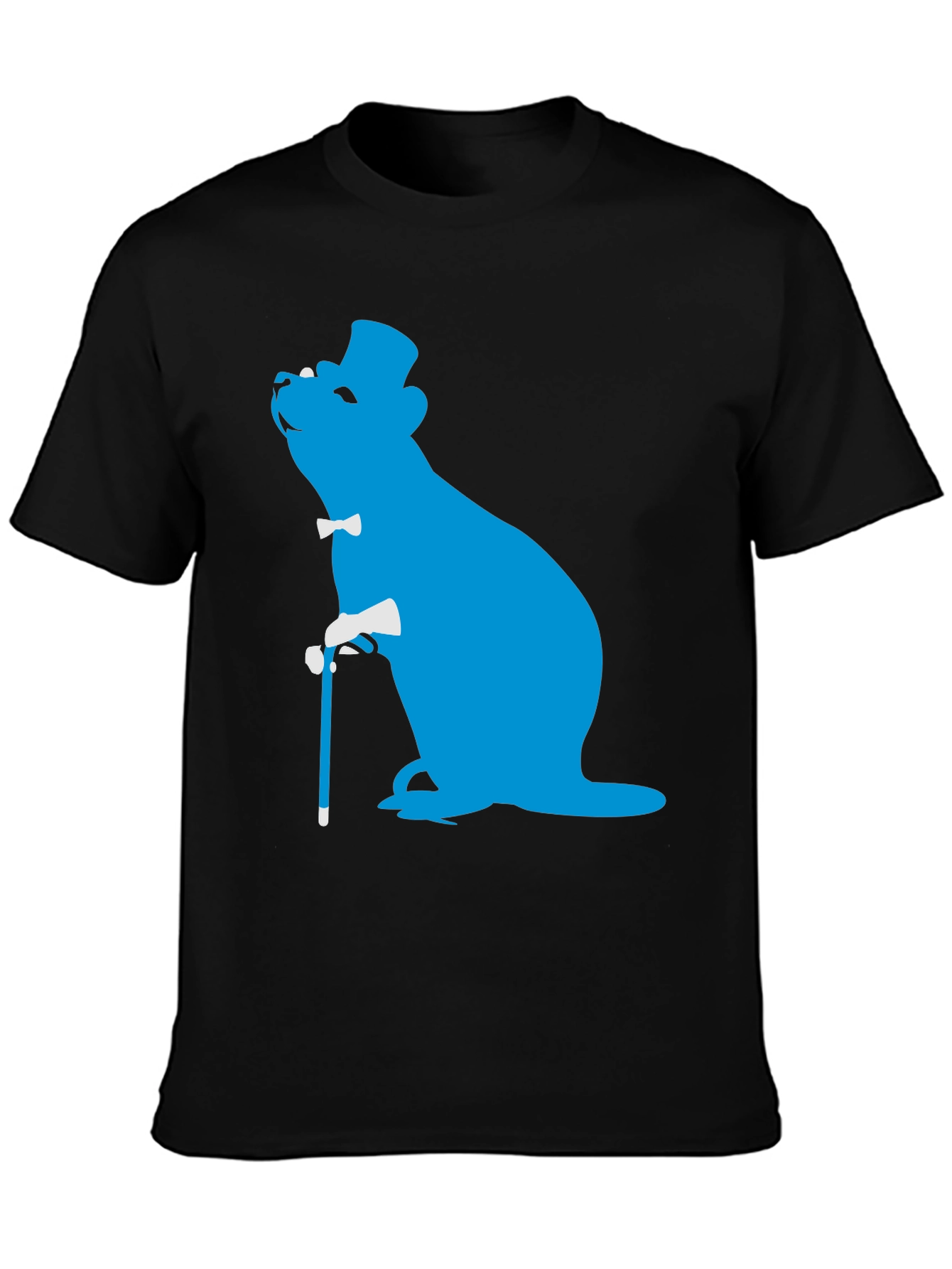 Dapper Otter T-Shirt - Blue Silhouette Design